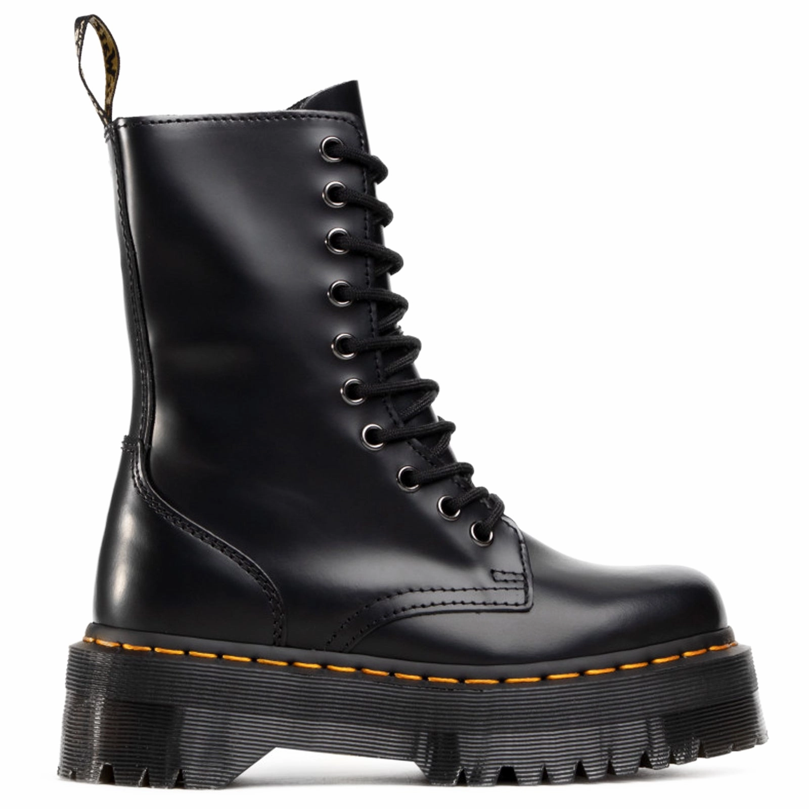 Ankle Boots Lookbook Dr. Martens Jadon Hi Polished Smooth leather Unisex Ankle Black Boots