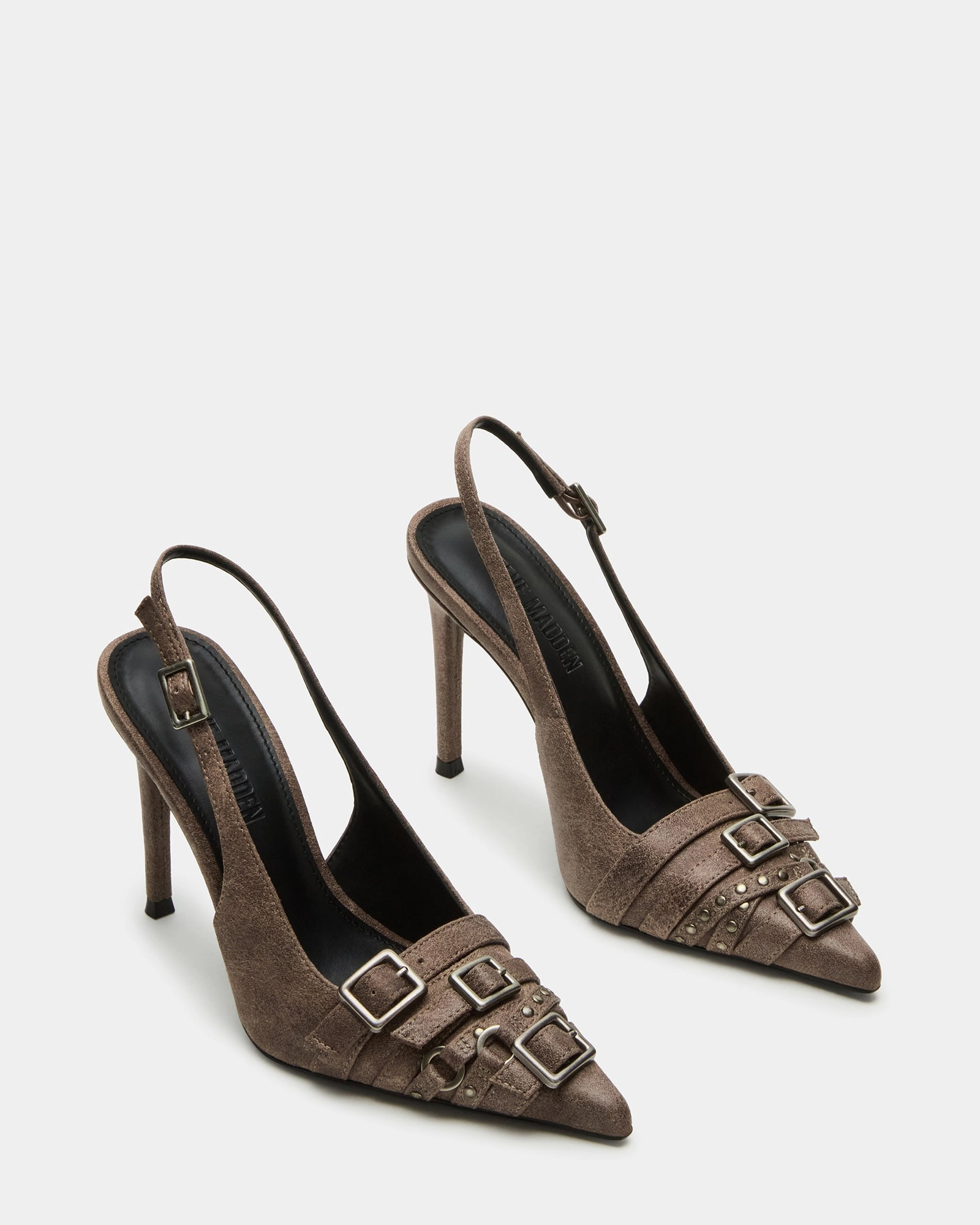 RIVVY GREY DISTRESSED Leather High Heeled Boots