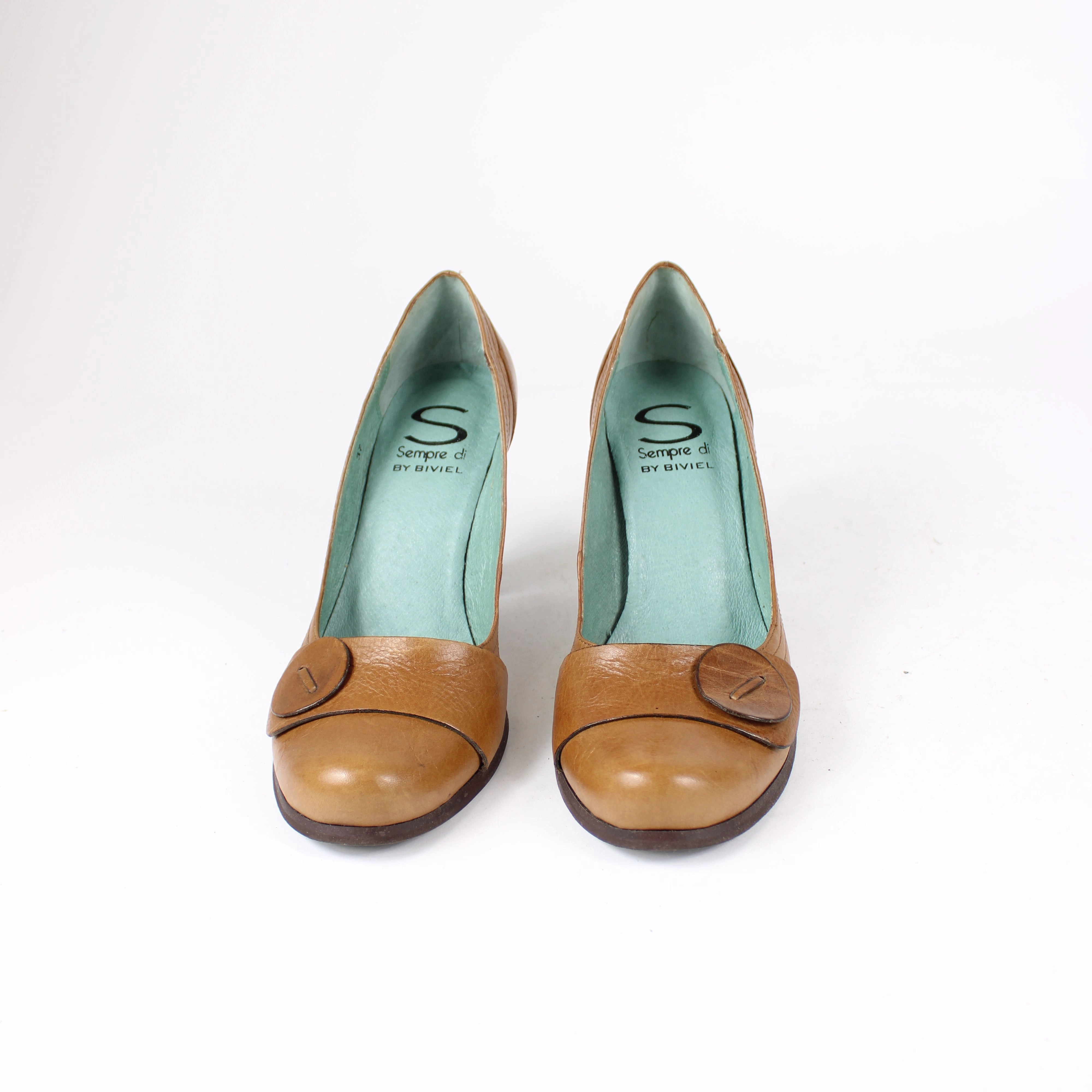 Design High Heels Sempre Di Brown Leather Pumps