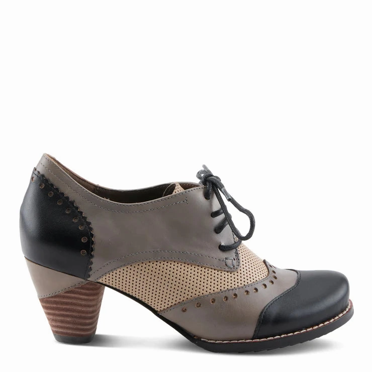 Spring Step Women's Bardot Tie Pump in Black Multi Slip-on Vs Lace-up Shoes