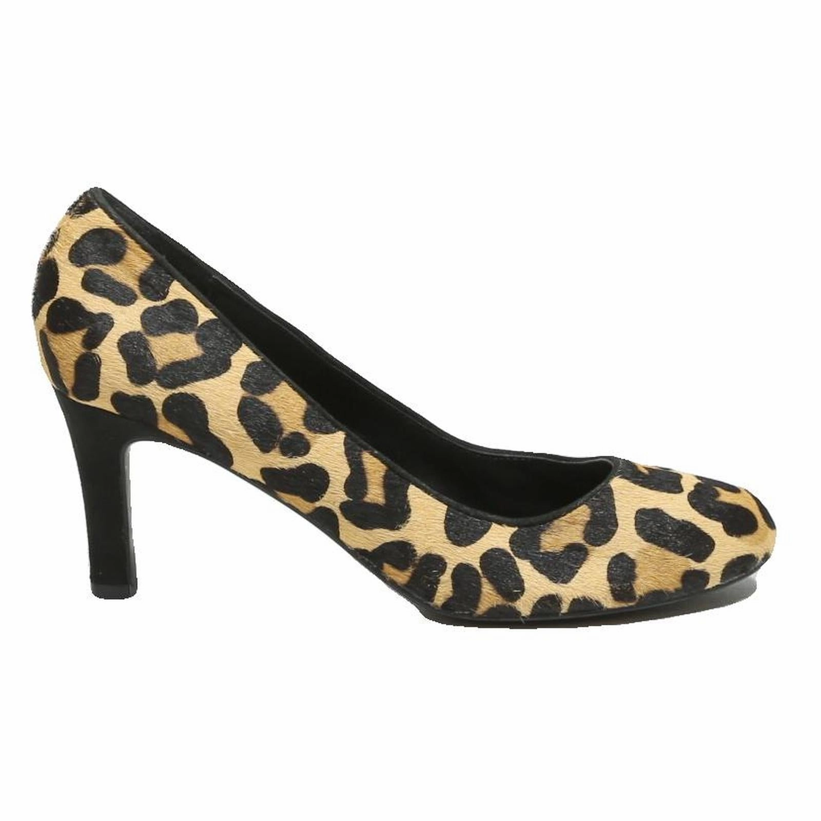 DUNE Womens Leopard Print Court Heels Synthetic UK 6 Animal Lover Stylish Block Heel Boots Knee High