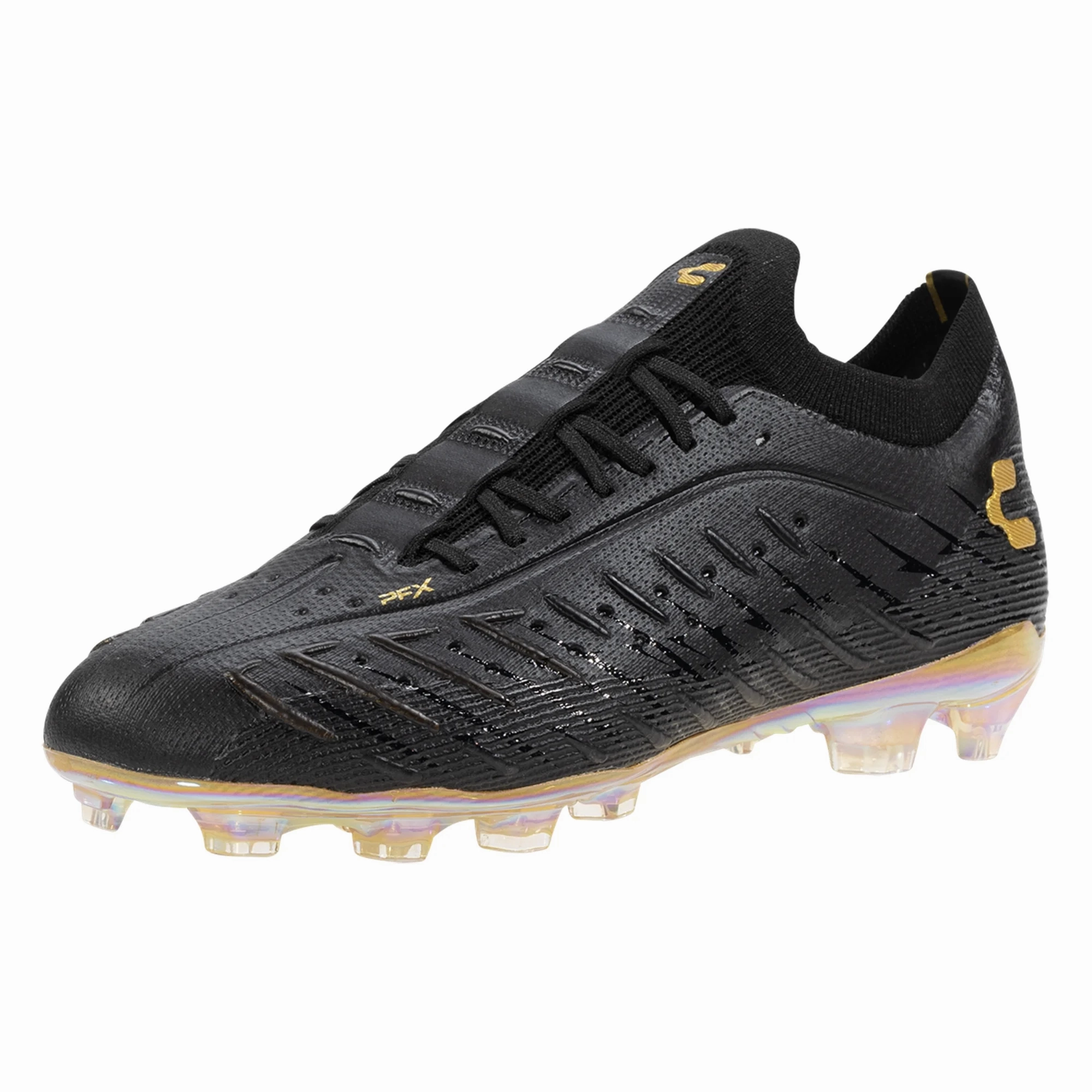 European Soccer Cleats Charly Zinetik PFX Firm Ground Soccer Cleats (Black/Gold)