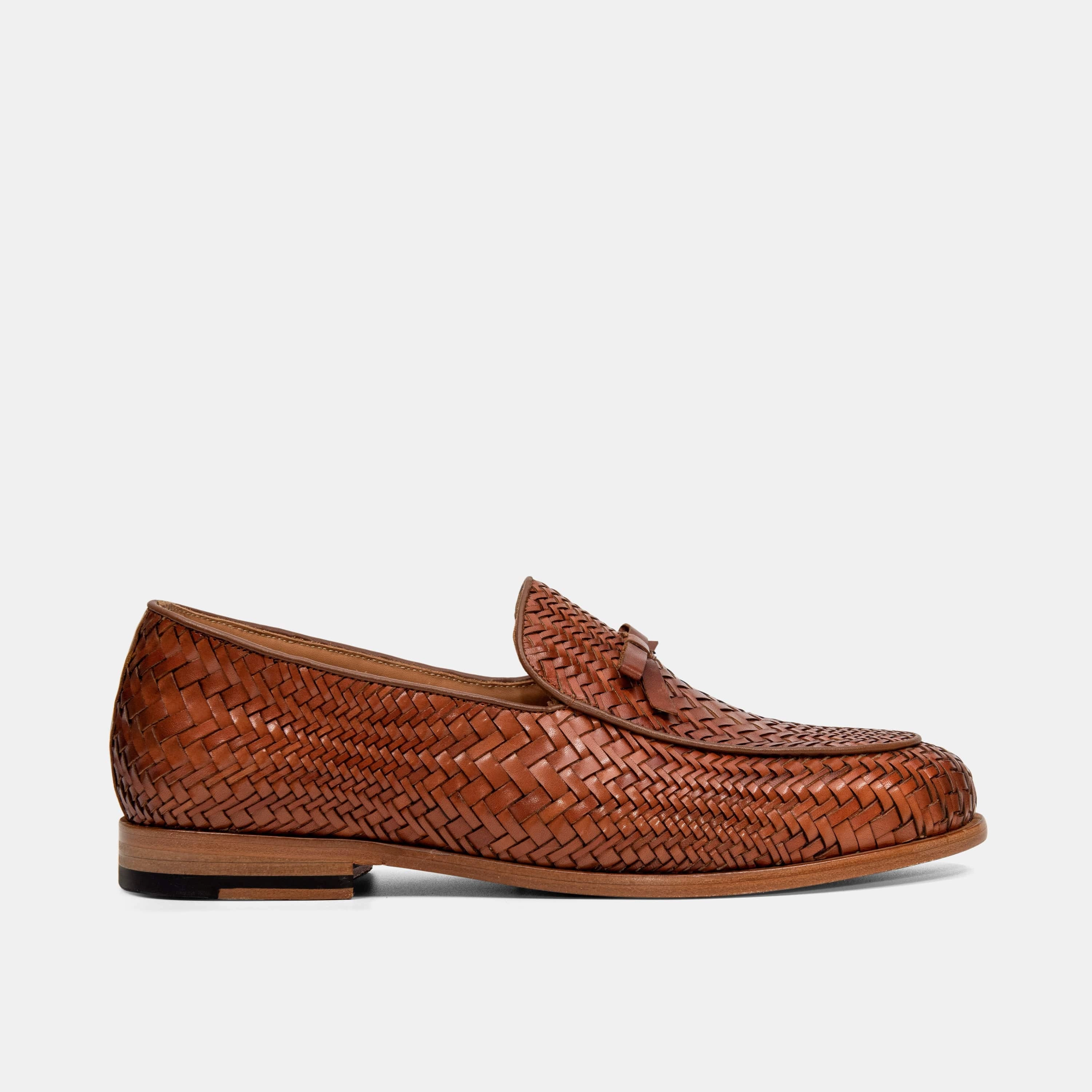 Odell Caramel Woven Leather Belgian Loafers Michael Kors Buchanan Loafers