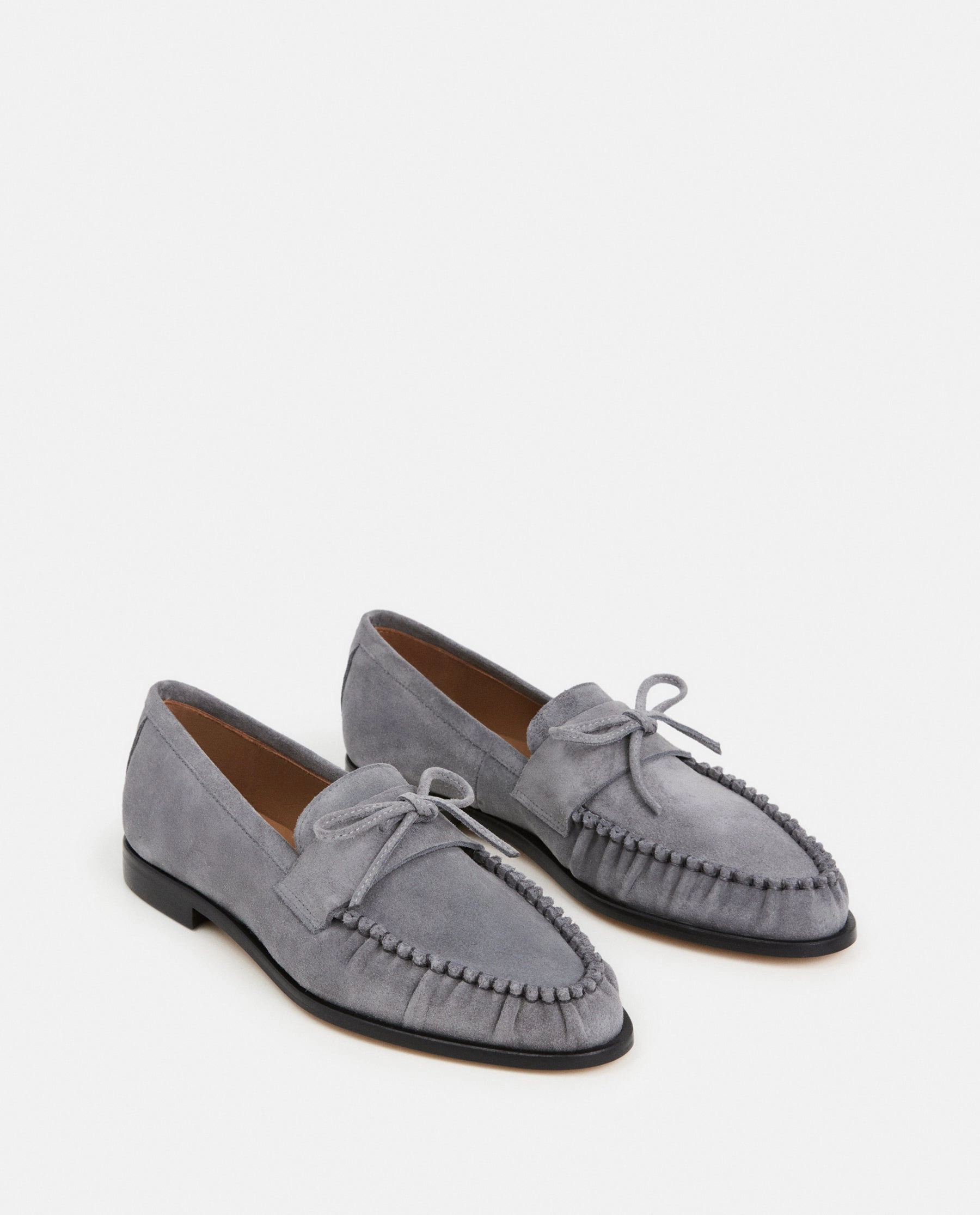 Anne Klein Suede Loafers Dylan Suede Stone Grey