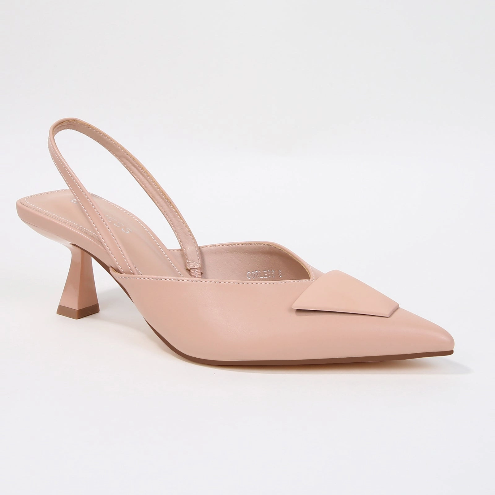 Corless Pointed Slingback Pump Heels with Trapezoid Accent Nerd In High Heels