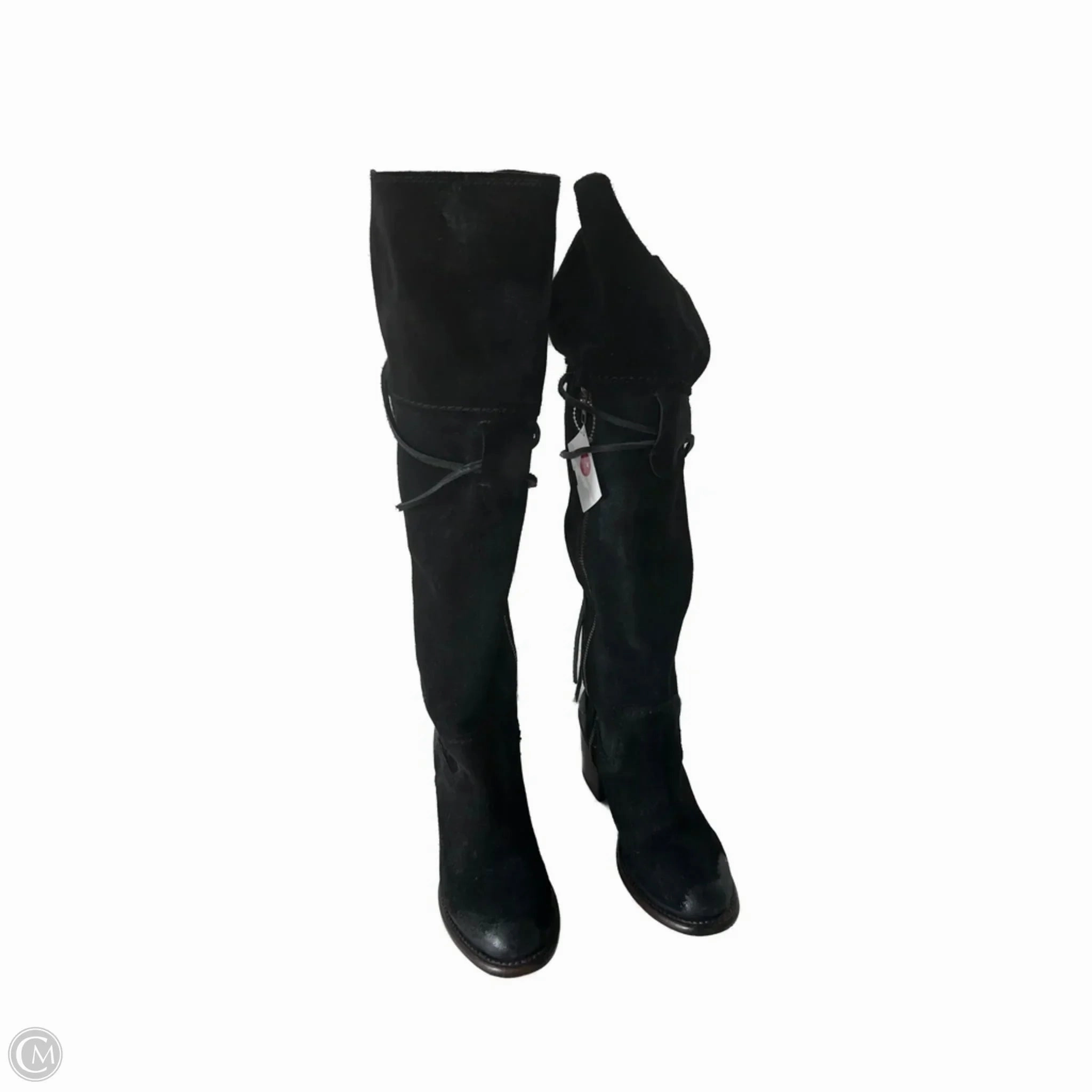 Boots Moc Toe Boots Over-the-knee Heels By Freebird In Black, Size: 6