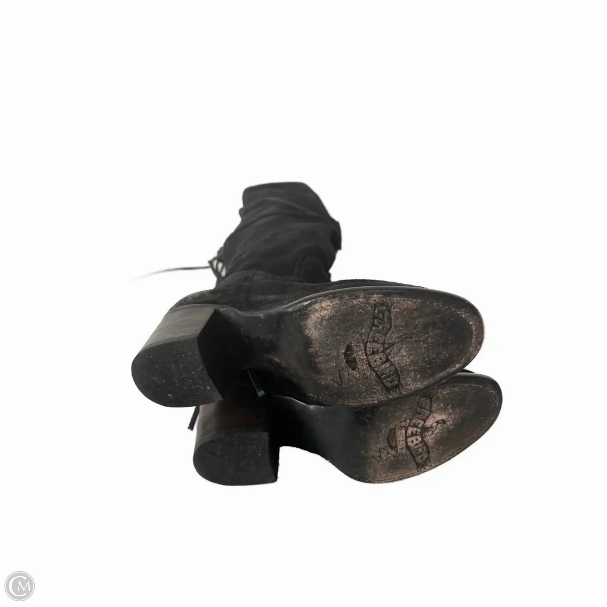 Work Boots With Composite Safety Toe Boots Over-the-knee Heels By Freebird In Black, Size: 6