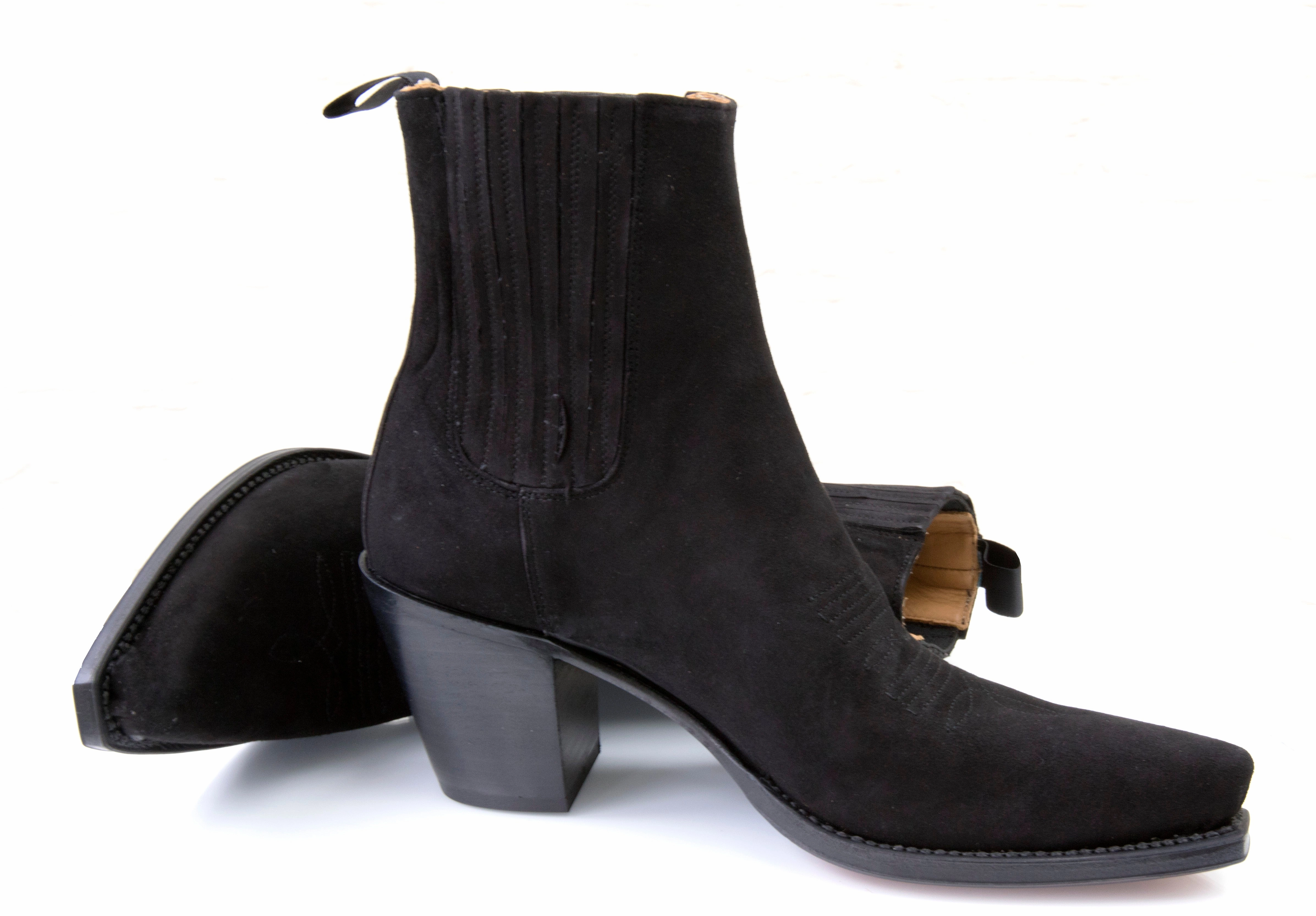 Virgi Black Suede Ankle Boot Best Jeans For Ankle Boots