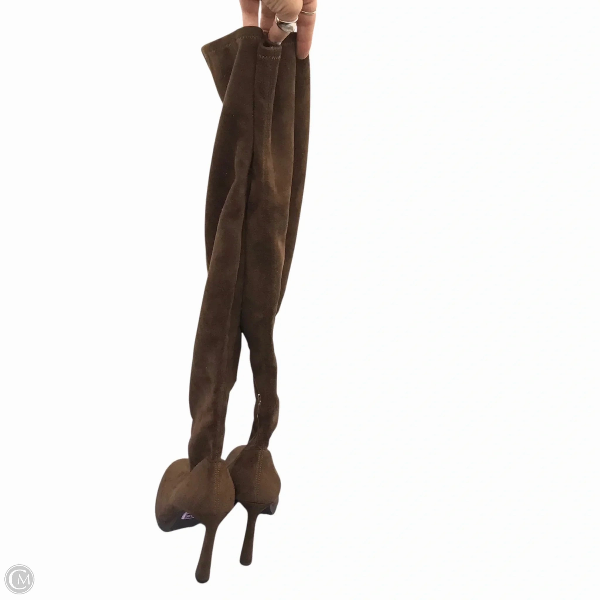 Boots Over-the-knee Heels By Jennifer Lopez In Brown, Size: 7.5 Buckle Boots Knee High