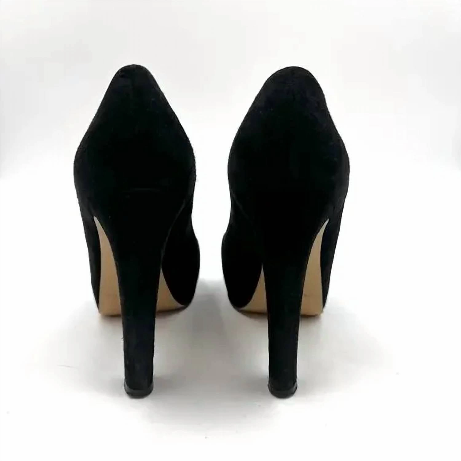Women's Nessle Pumps Suede Heels In Black Suede Pleaser High Heel Shoes
