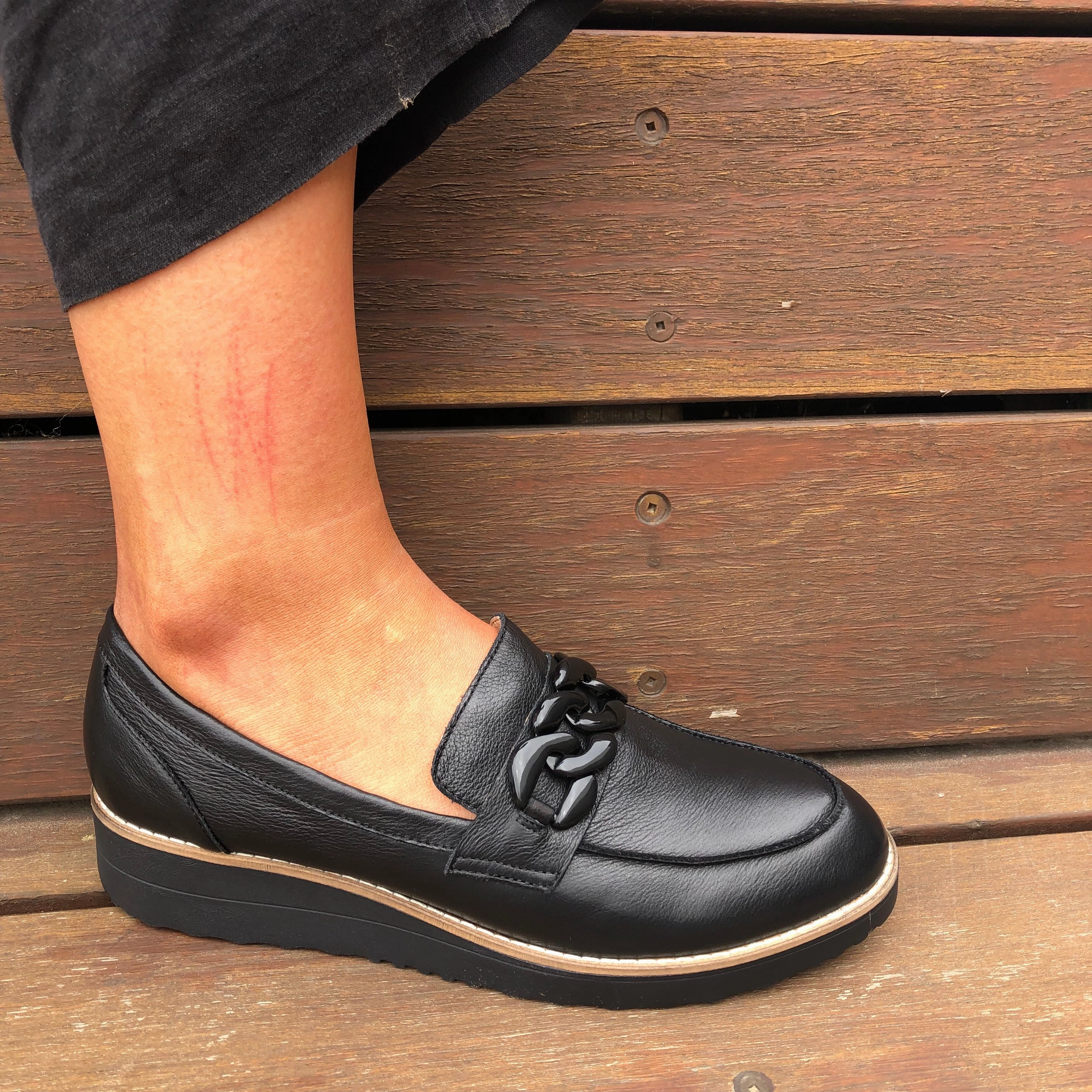 Top End Ozama ~ Black ~ Dark Tan ~ NEW COLOUR VANILLA ~ Leather Loafer Ladies Backless Loafers