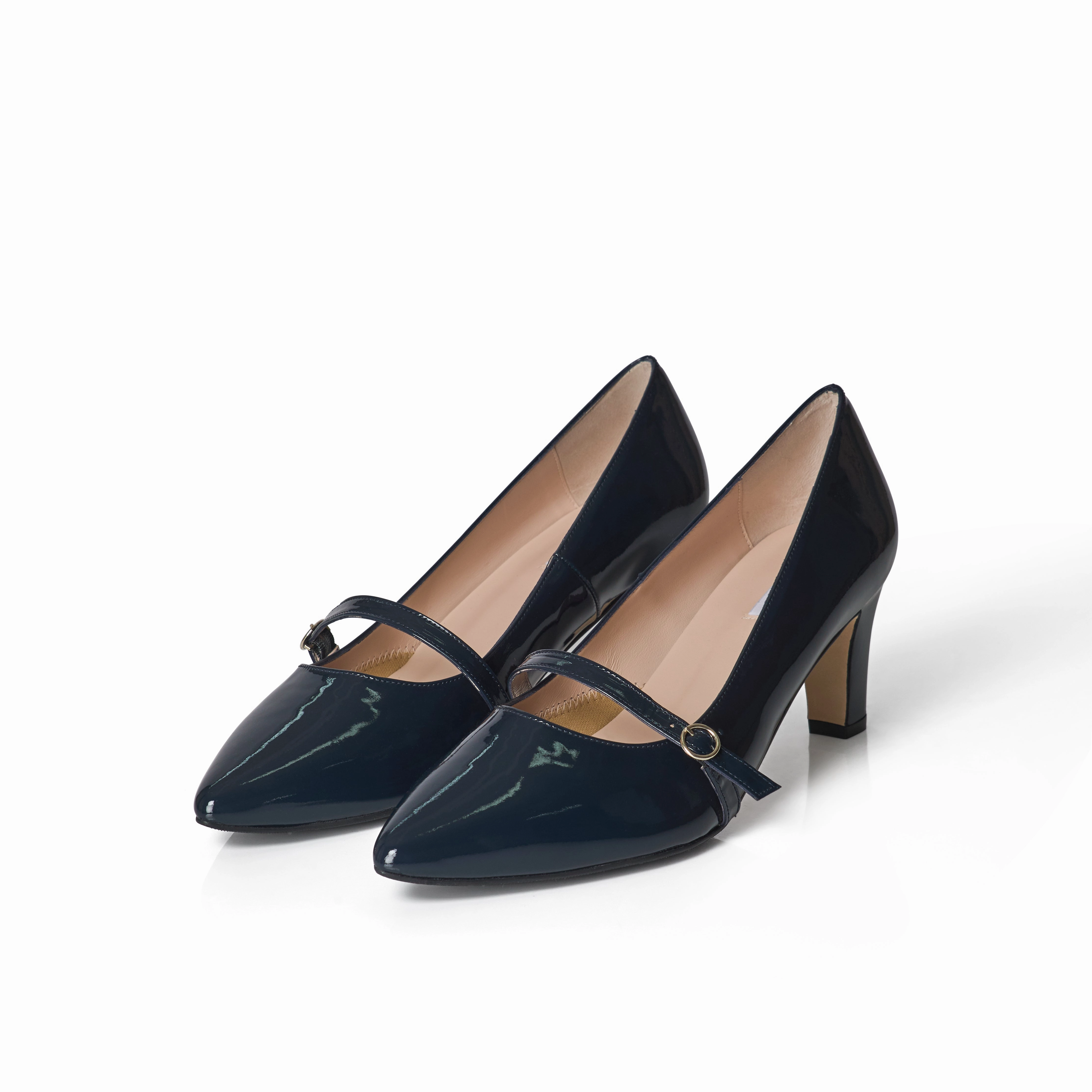 History Of High Heels Shoes Stevie Extra-Wide Fit Court Shoe  Navy Patent Leather