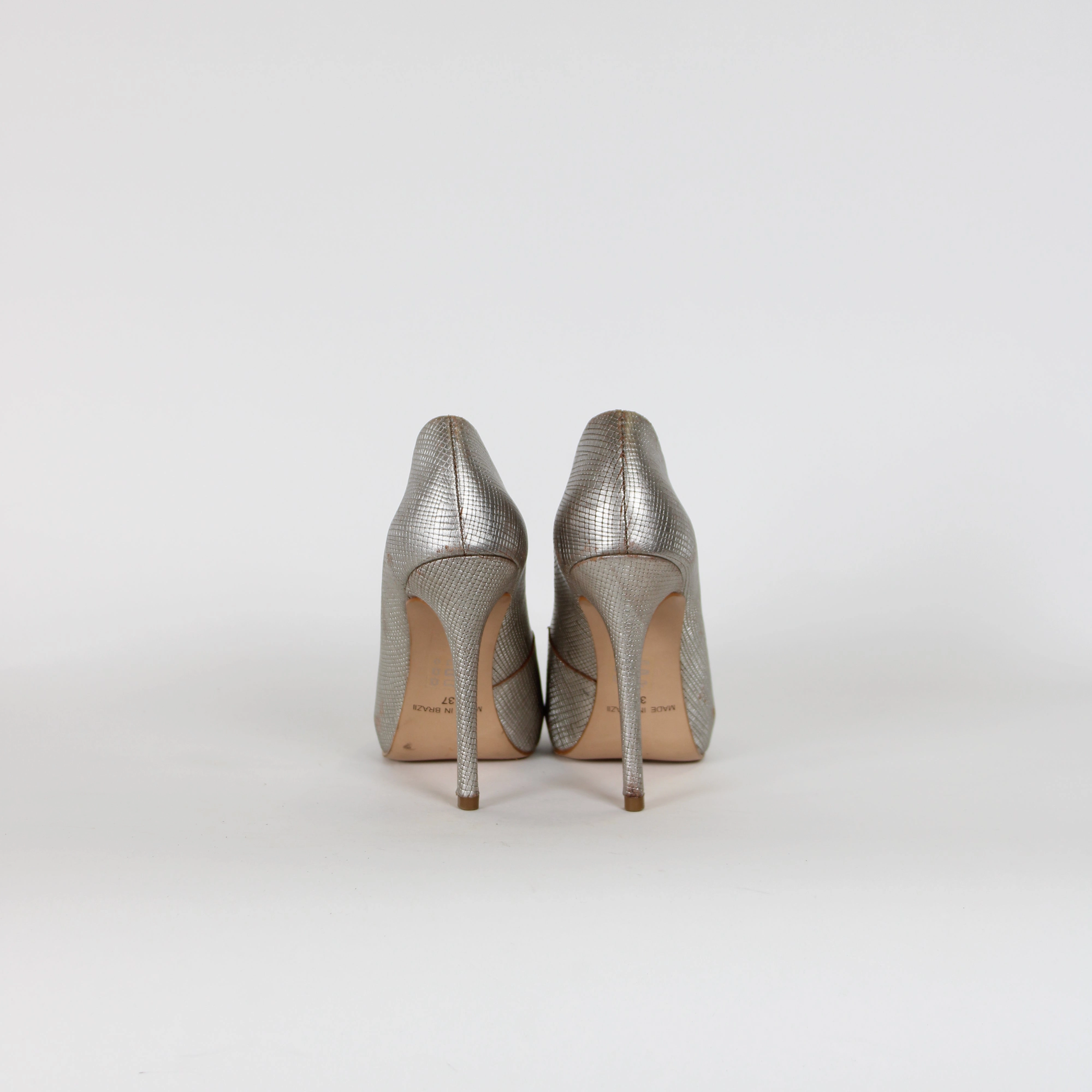 Kosheen Silver Stiletto Heels High Heels Backwards