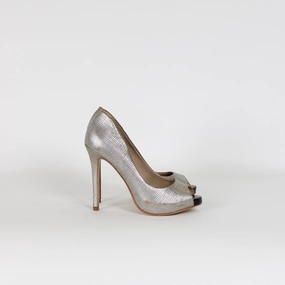 Kosheen Silver Stiletto Heels 6 Inch High Heel Sandals