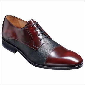 Barker Southwold - Burgundy Hi-Shine / Black Deerskin. Derby Vs Oxford Dress Shoes