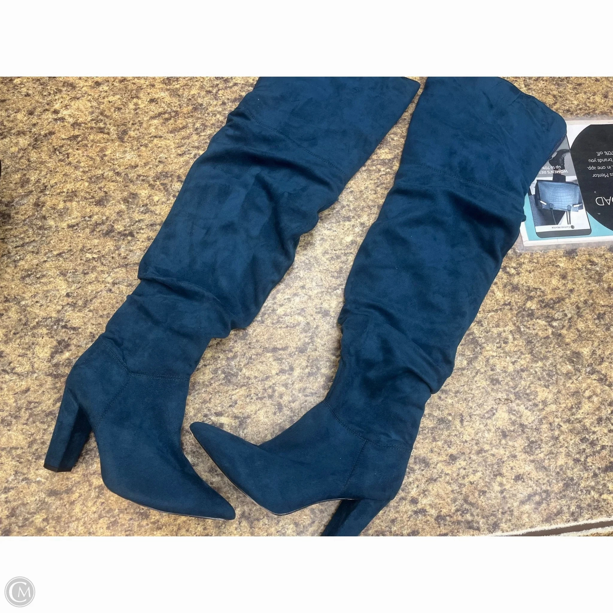 Pirate Boots Boots Over-the-knee Heels By Shoedazzle In Blue, Size: 8.5