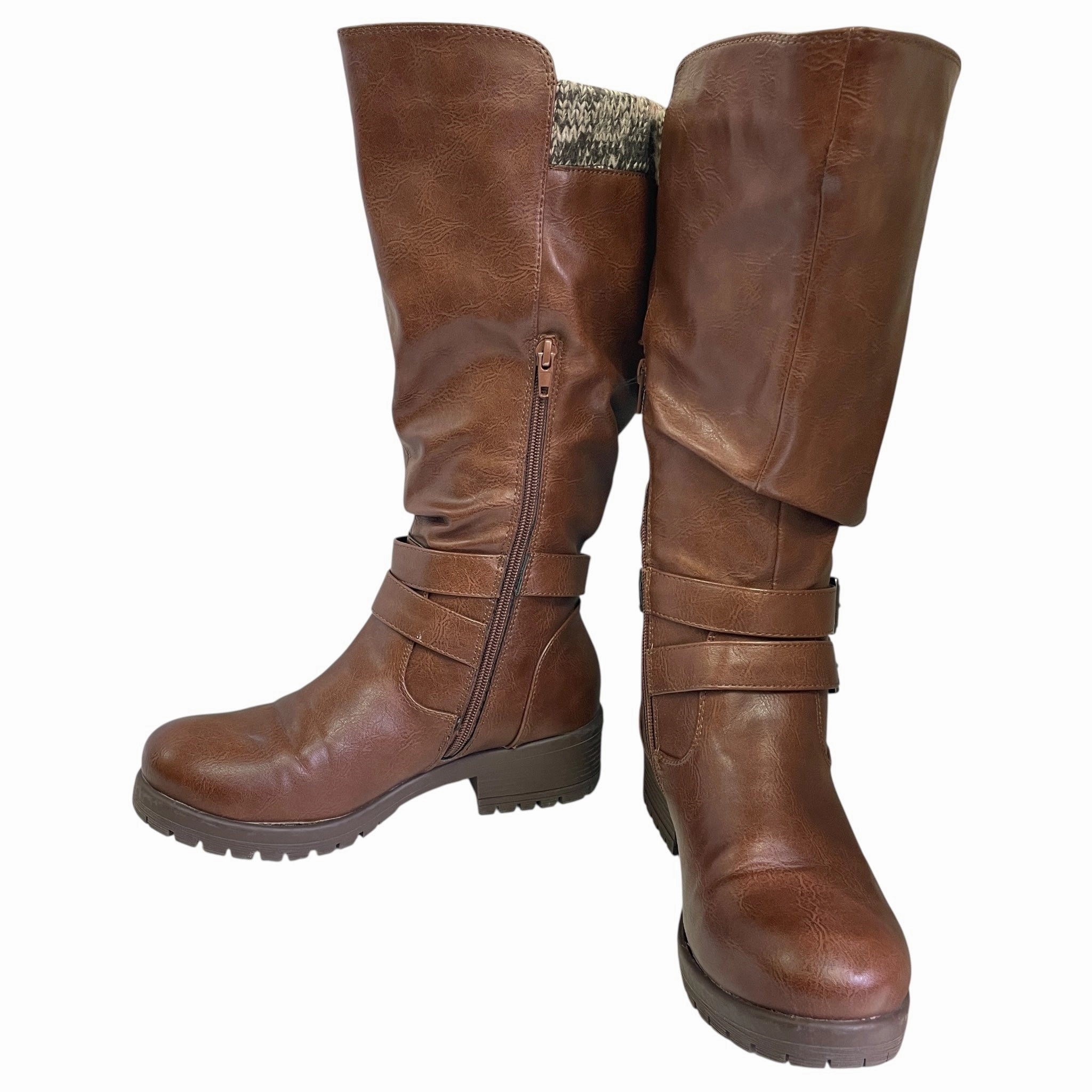 Leopard Ankle Boots BOOTS MID-CALF FLATS by MAURICES In BROWN, Size: 7.5