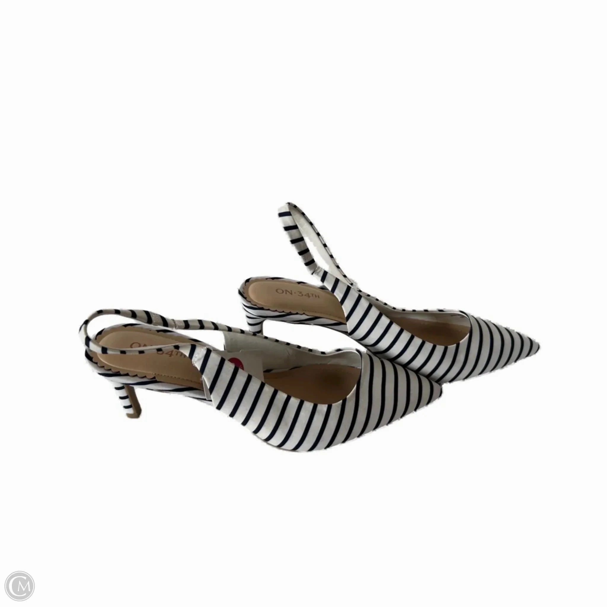 Tassel Heels Shoes Heels Kitten By Clothes Mentor In Blue & White, Size: 9.5