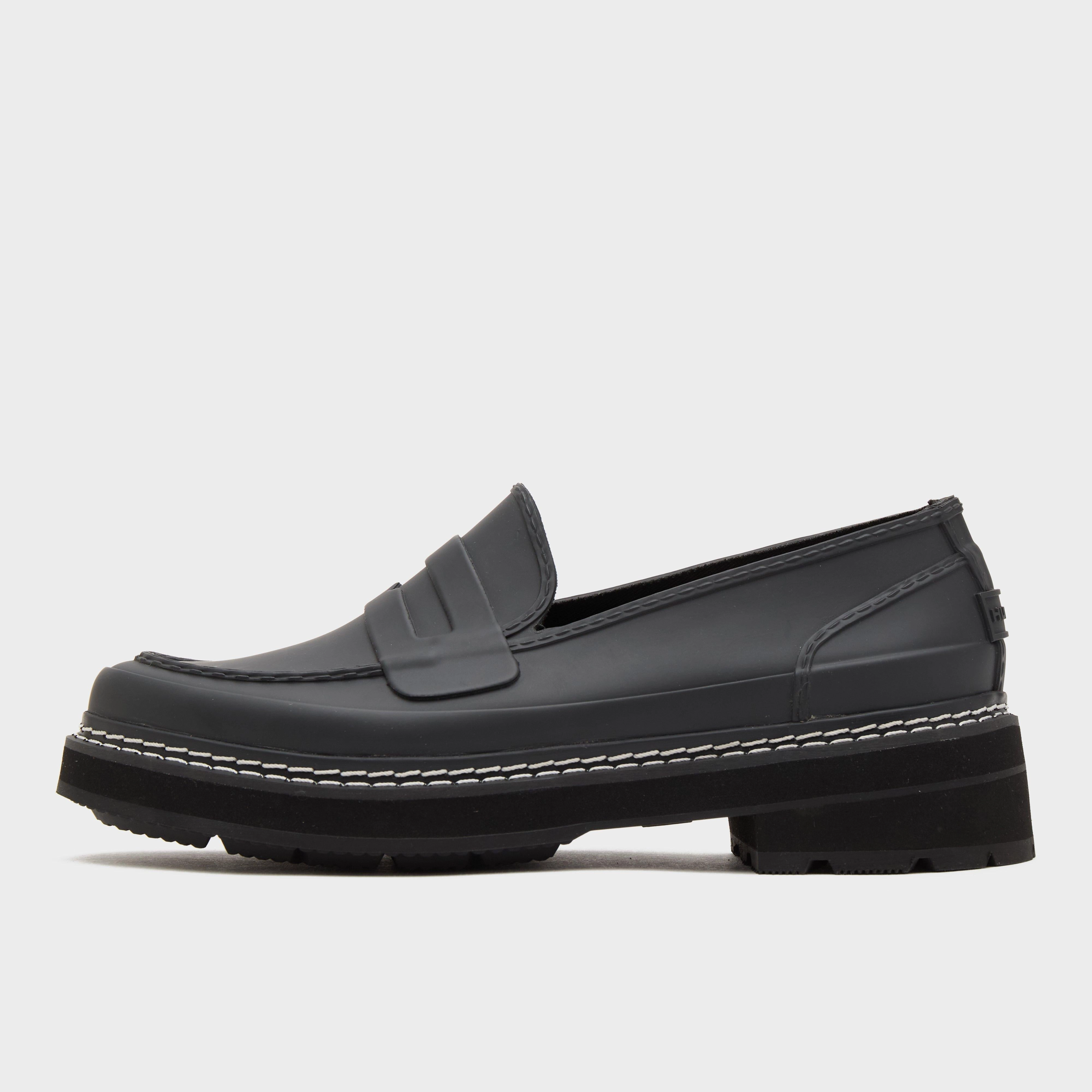 Block Heel Loafers Womens Refined Stitch Penny Loafers Black