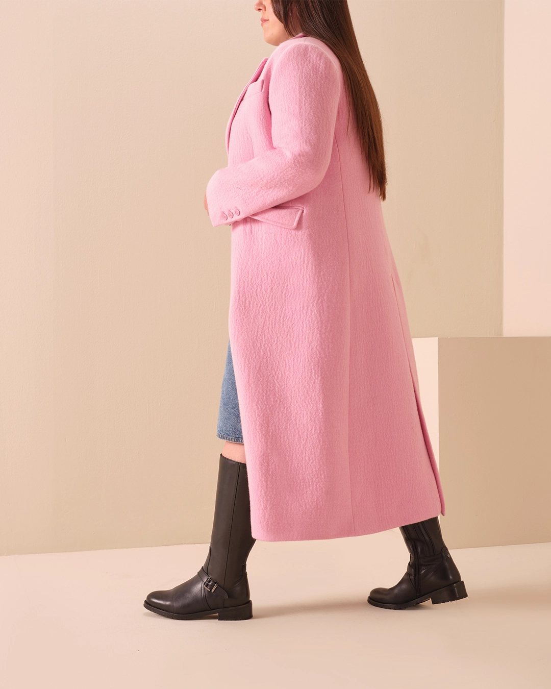 Charlotte Knee High Boots in Black Leather