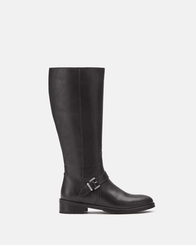 Charlotte Knee High Boots in Black Leather Over The Knee High Heel Boots