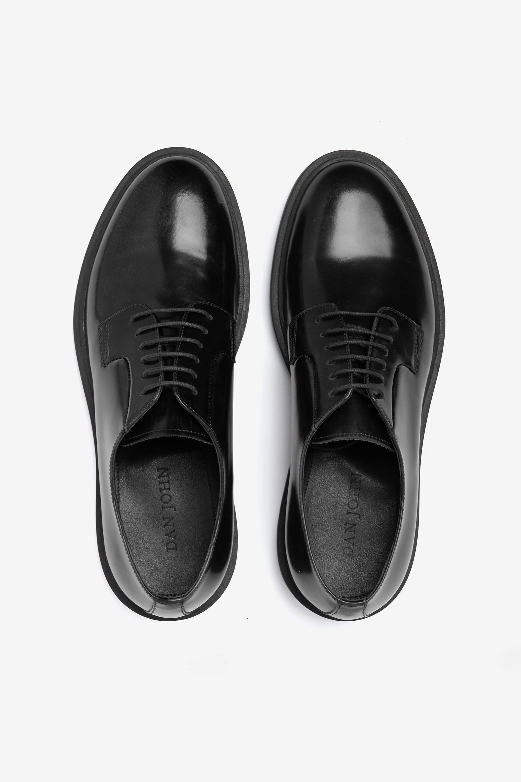 Scarpa classica derby nera Platform Lace Up Wingtips Square Toe Oxfords Shoe