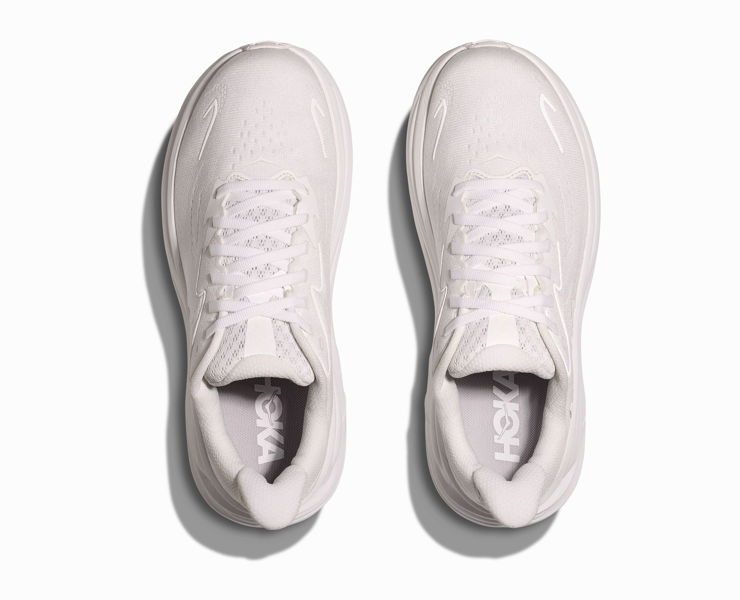 HOKA Women's Clifton 10 - WHITE / WHITE (Wide) Running Shoes With High Arches