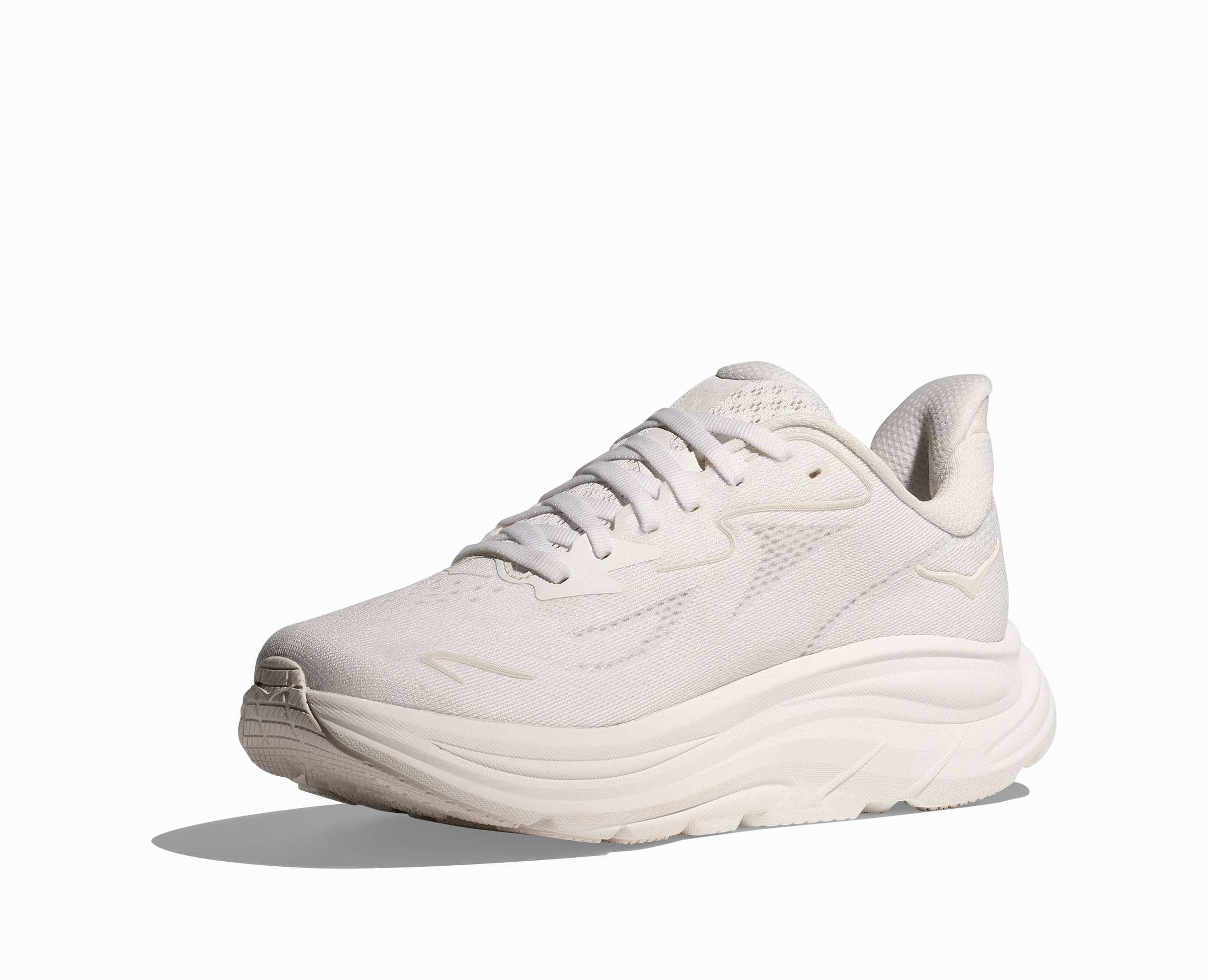 HOKA Women's Clifton 10 - WHITE / WHITE (Wide) Top Marathon Running Shoes