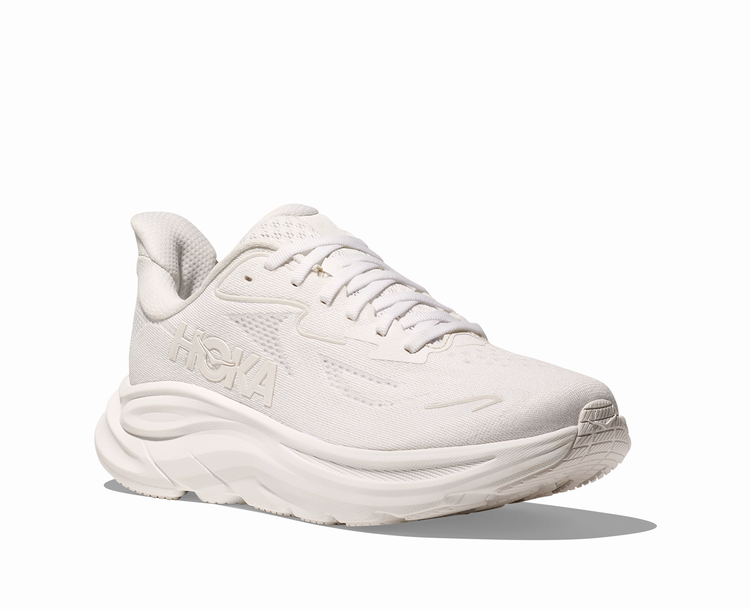 HOKA Women's Clifton 10 - WHITE / WHITE (Wide) Good Running Shoes For Cheap