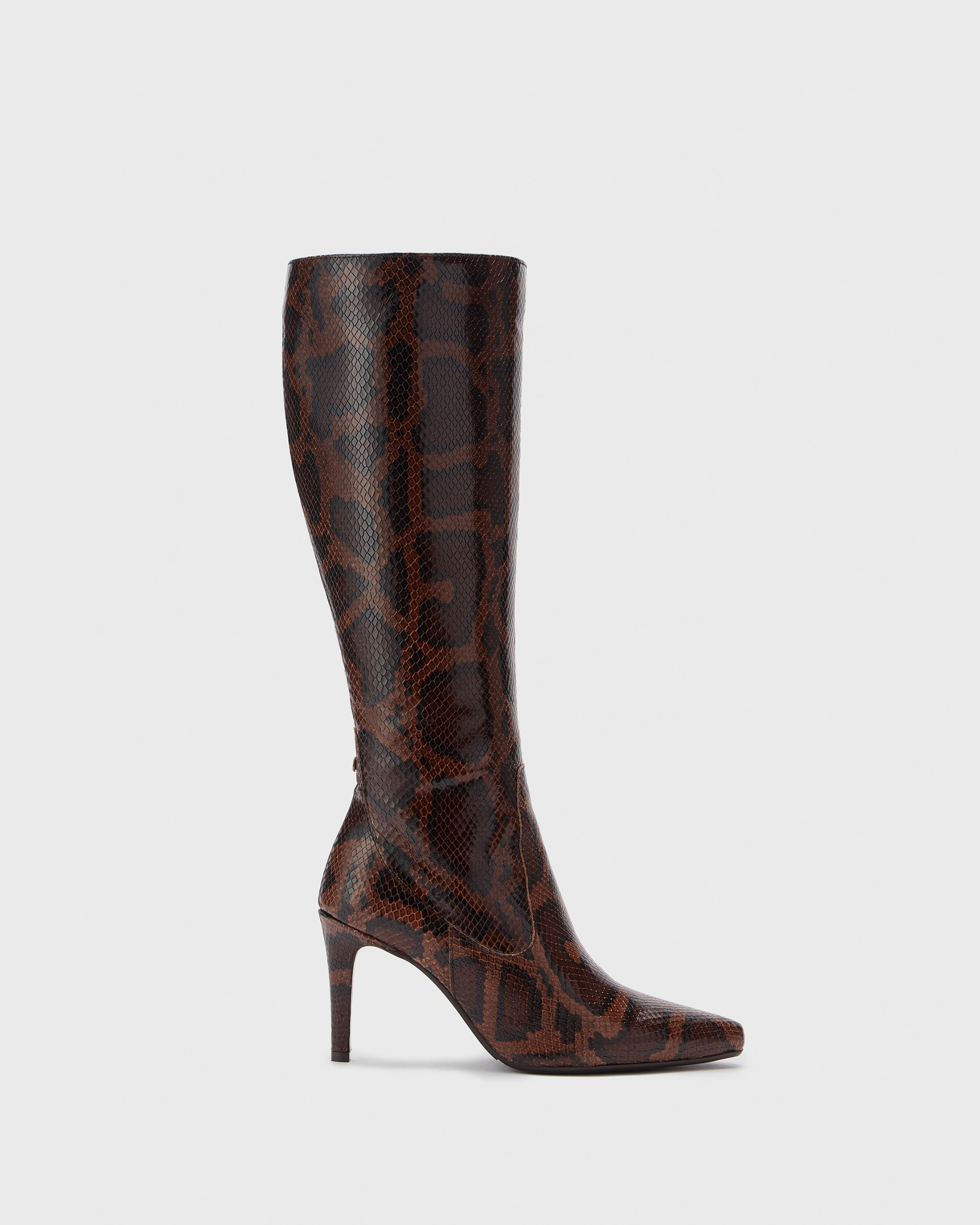 Knee High Boots With Belt Freya Knee High Boots in Brown Snake