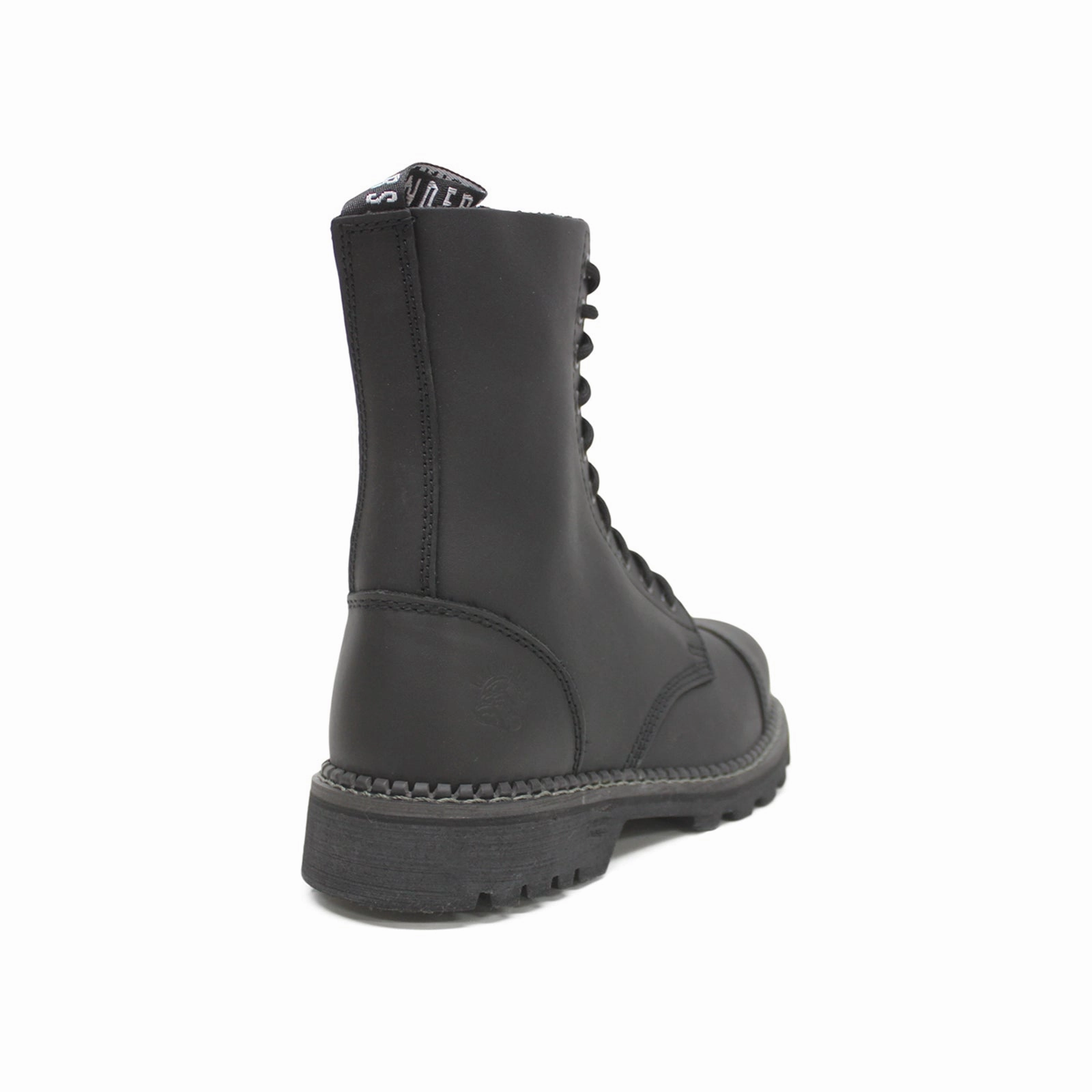 Grinders Hunter Oiled Leather Unisex Ankle Biker Steel Toe Boots Flat Lace Ankle Boots