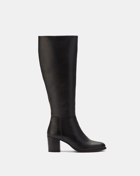 Dalia Tall Knee High Boots in Black Leather Mable Knee High Boot