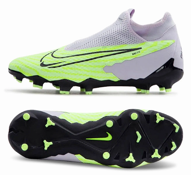 Exotic Soccer Cleats Nike Phantom GX Academy DF FG/MG Soccer Cleats (Barely Volt/Gridiron-Barely Grape)