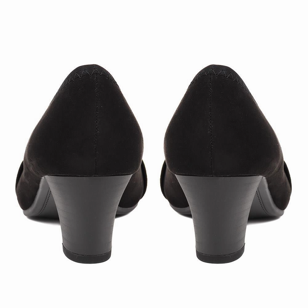 Embellished Court Shoe - PLAN38005 / 324 154 - Black Luxury High Heel Shoes