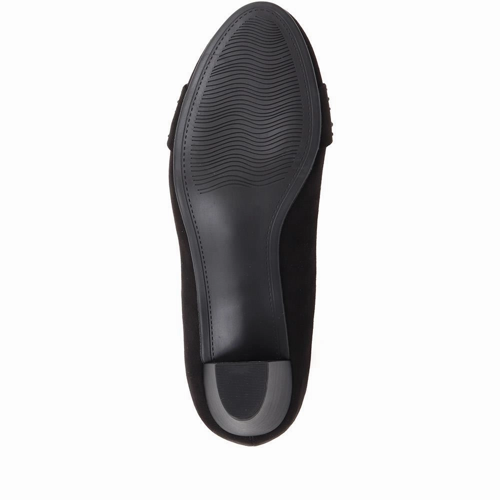 Embellished Court Shoe - PLAN38005 / 324 154 - Black High Heel Men Loafer