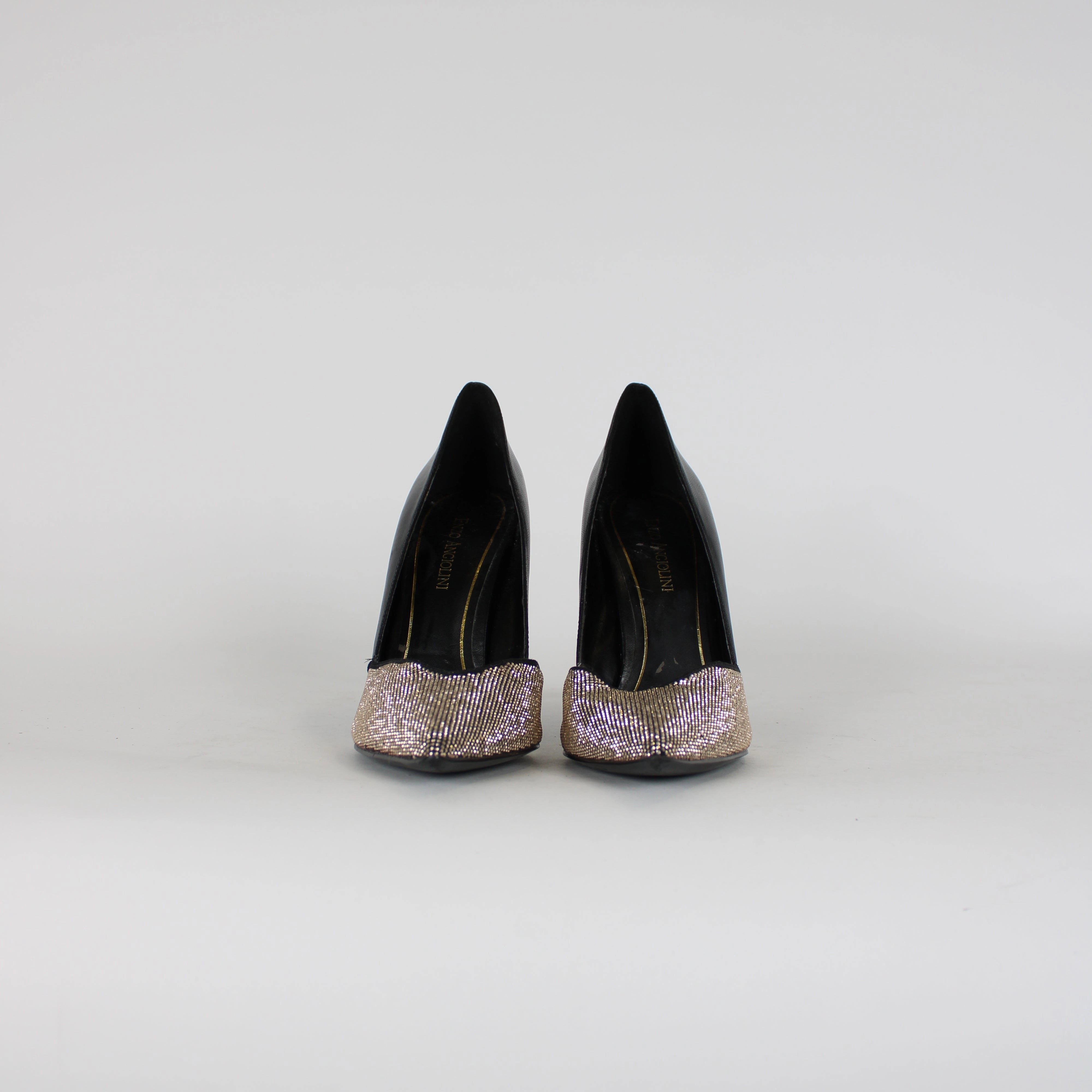 Enzo Angiolini Black Diamante Heels Ice Cream High Heel Shoes