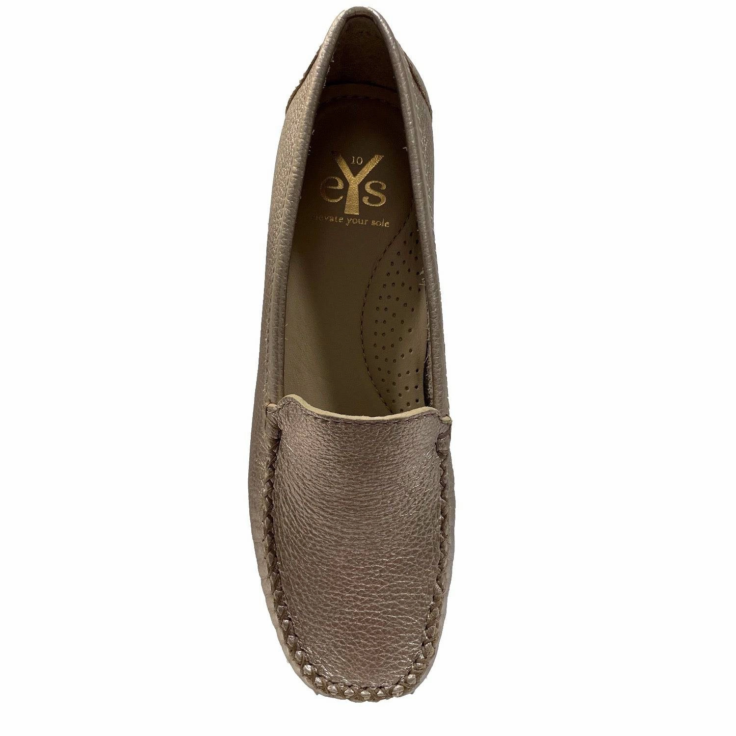 Last Resort Ab Loafers EYS Alice Ladies Gold Leather Loafer Slip On Shoes