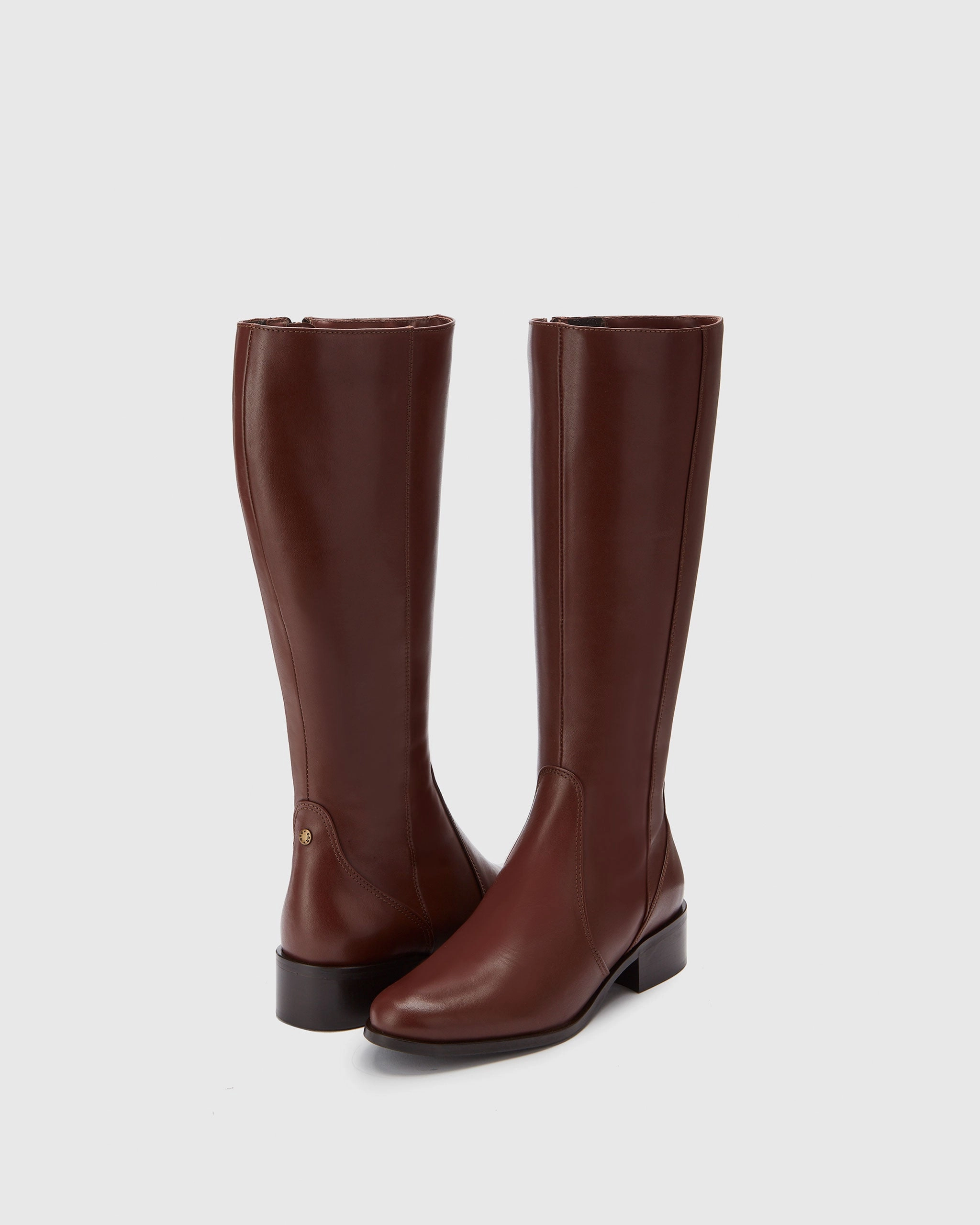 Haltham Standard Knee High Boots in Brown Leather