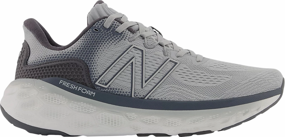 Men's New Balance Fresh Foam More v3, Silver Mink/Lead/White, 9.5 2E Wide Black And Leopard Print New Balance