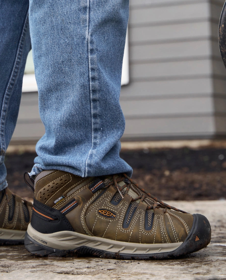 Men's Flint II Waterproof Mid (Soft Toe)  |  Black Olive/Brindle Best Boots For Hiking In The Snow