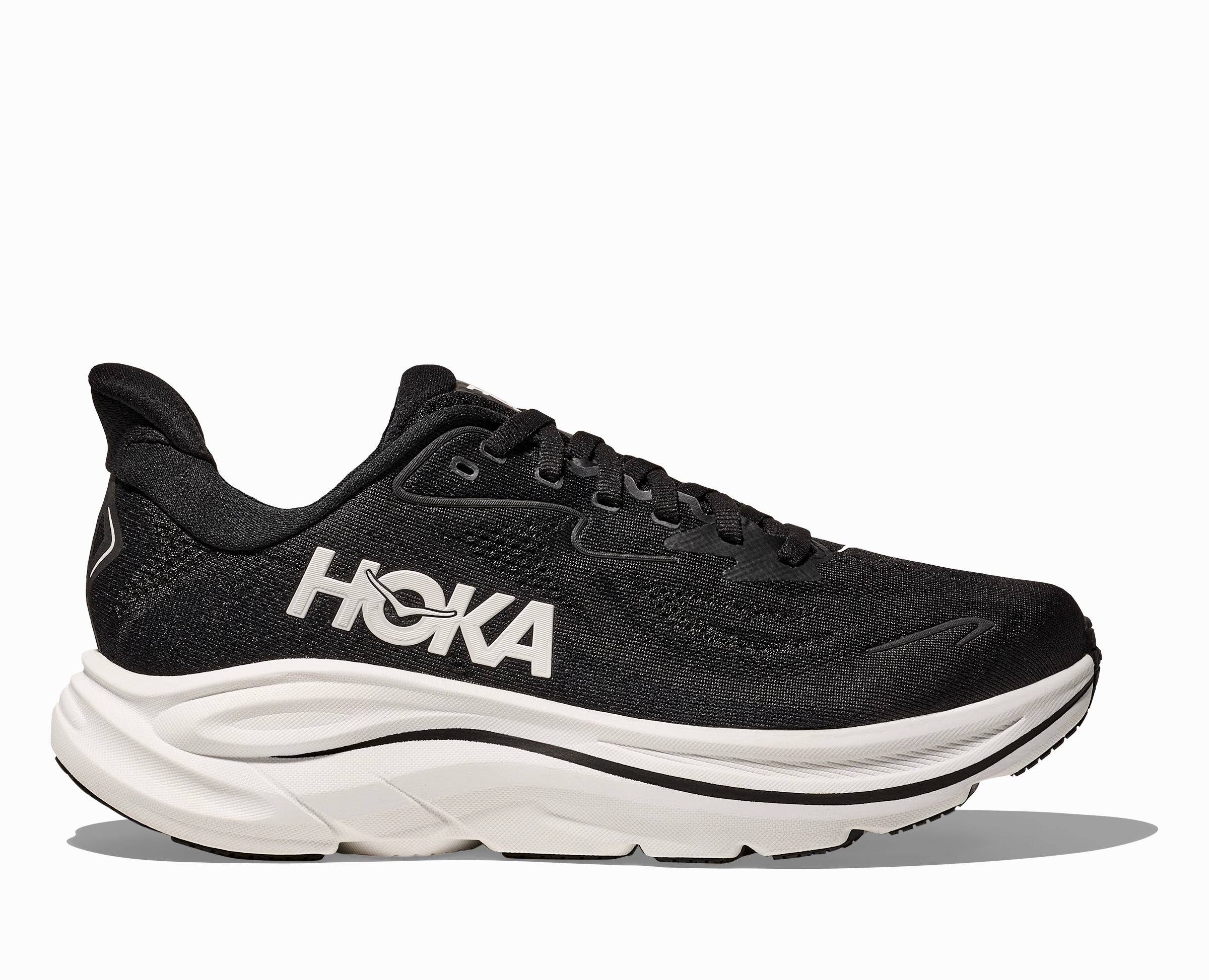 HOKA Women's Clifton 10 - BLACK / WHITE (Wide) Top Five Running Shoes