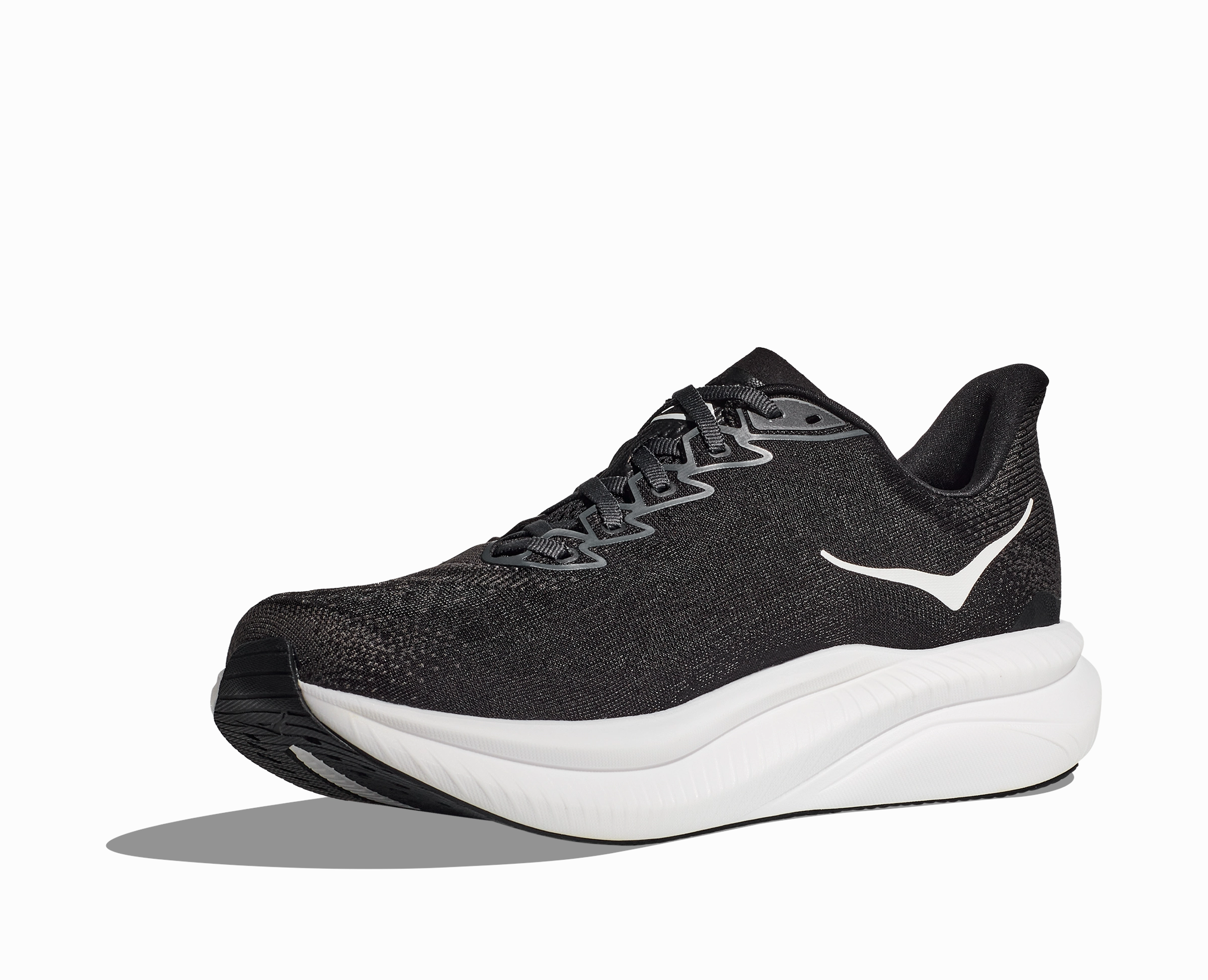 HOKA Men's Mach 6 - BLACK / WHITE (Wide) Running Shoes With The Most Cushion