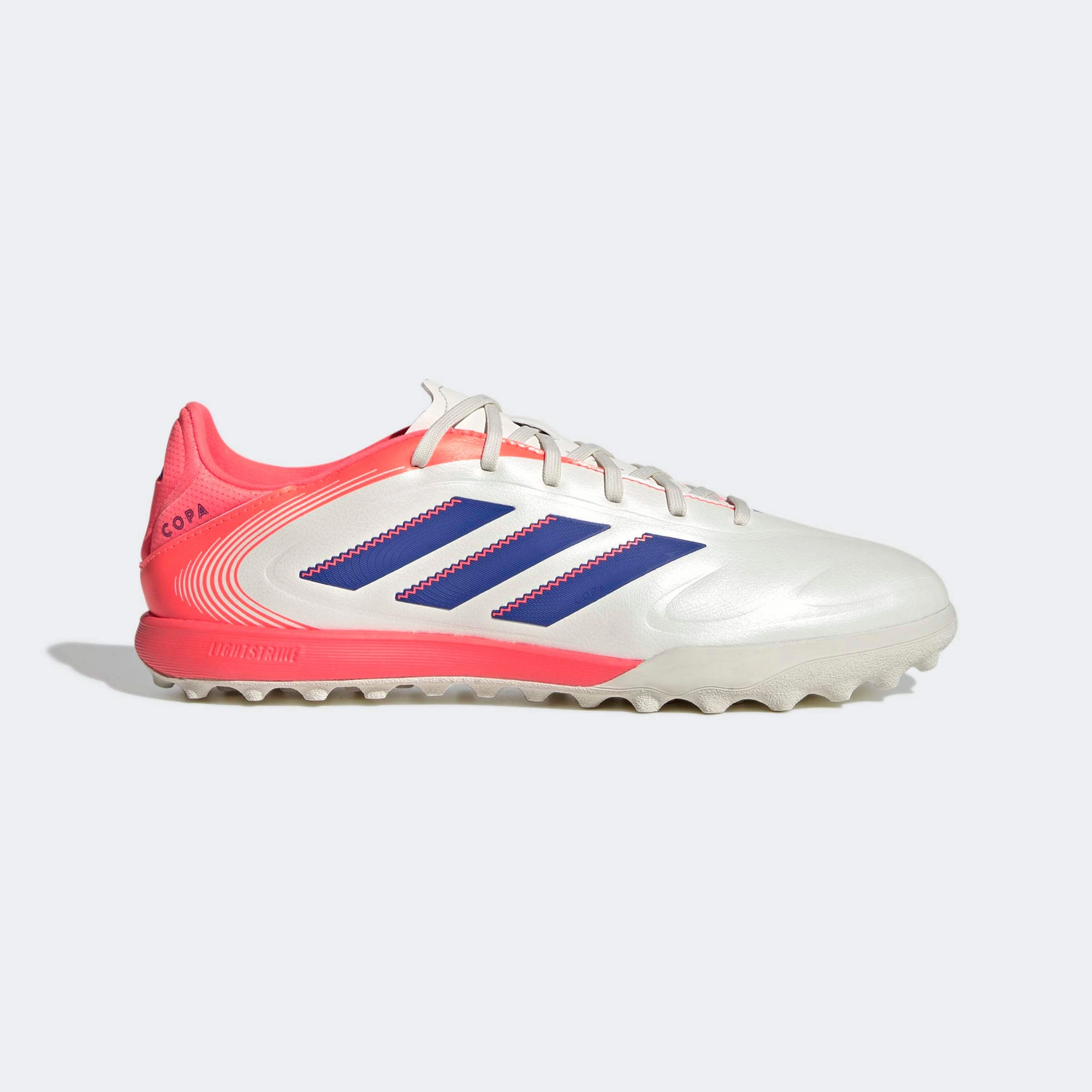 Most Durable Soccer Cleats adidas Copa Pure III League TF Men's Soccer Cleats - White/Lucid Blue/Signal Coral