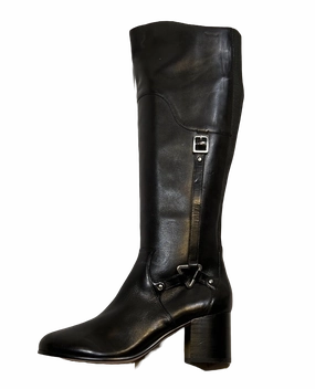 Walmart Rain Boots ADRIENNE VITTADINI Women's  Gordy  Boot - Black Soft Calf Leather 6M