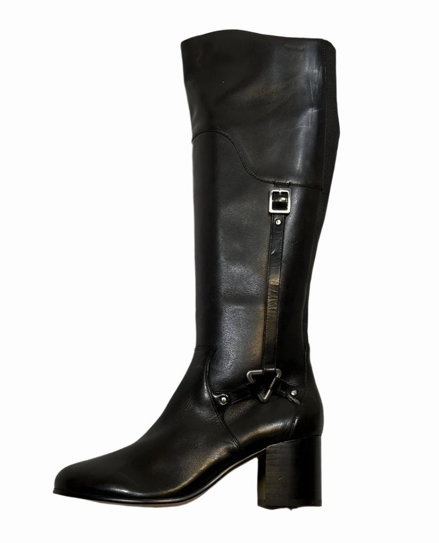 ADRIENNE VITTADINI Women's  Gordy  Boot - Black Soft Calf Leather 6M Boots Outlet