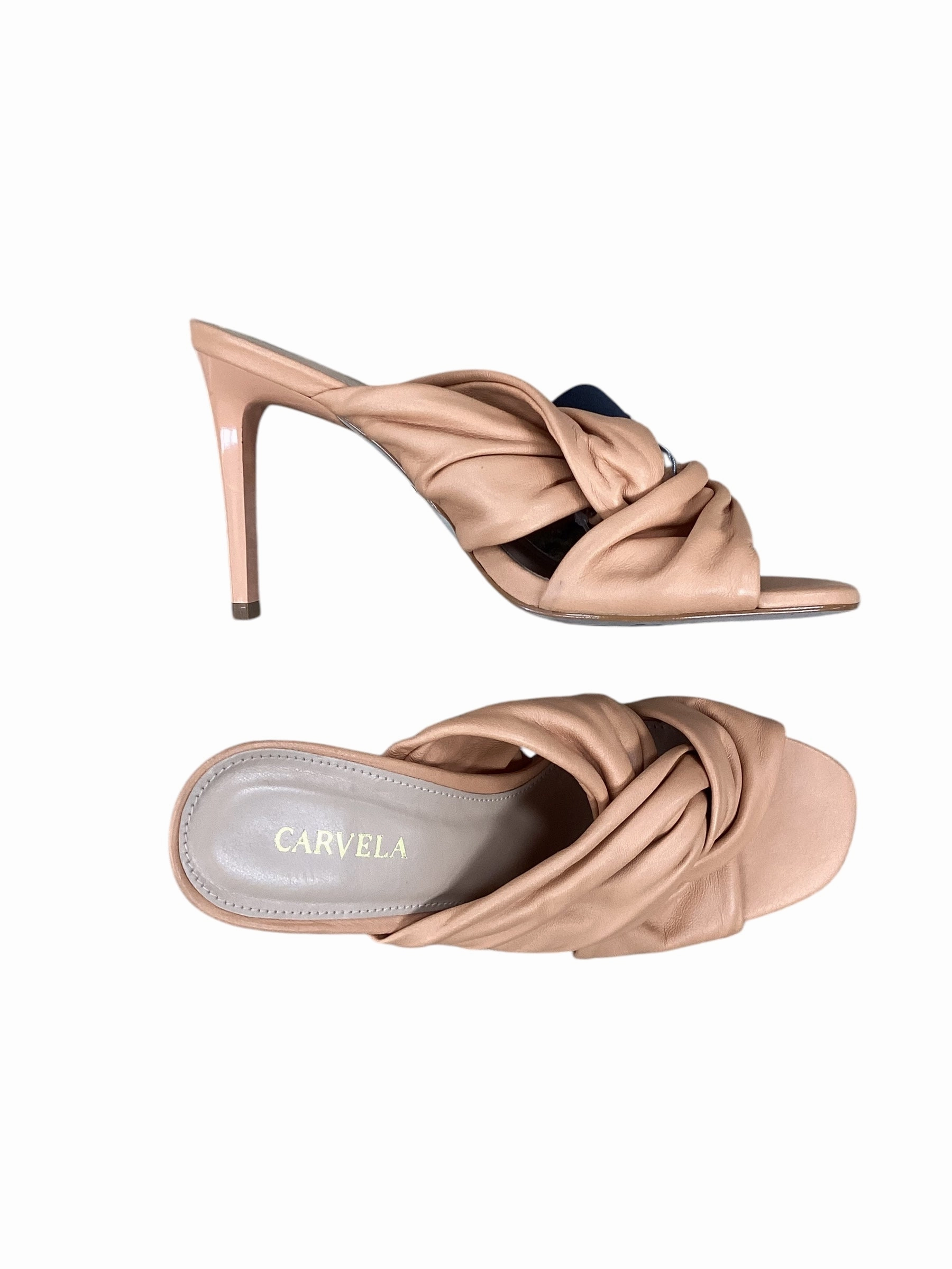 Sandals Heels Stiletto By Carvela In Orange, Size: 7.5 High Heel Telephone