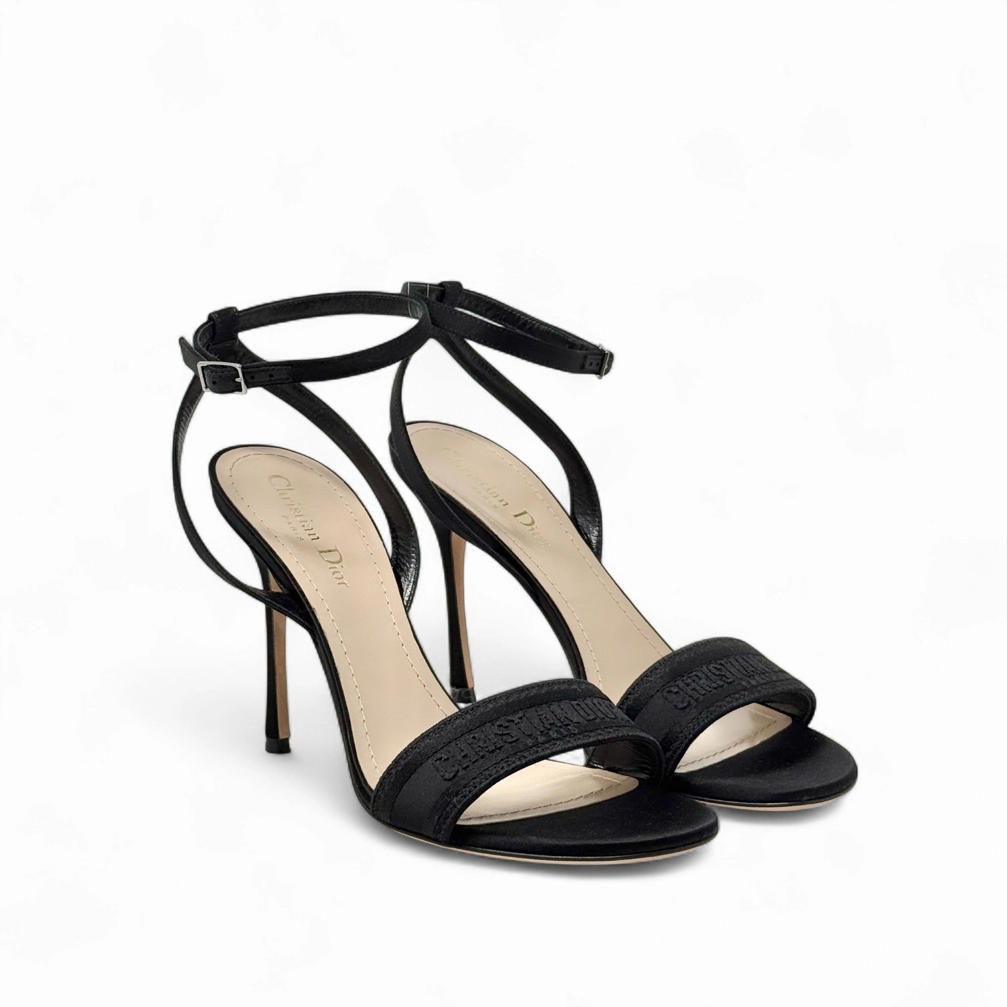 High Heels Dancing Dior Black Satin Dway Heels 40