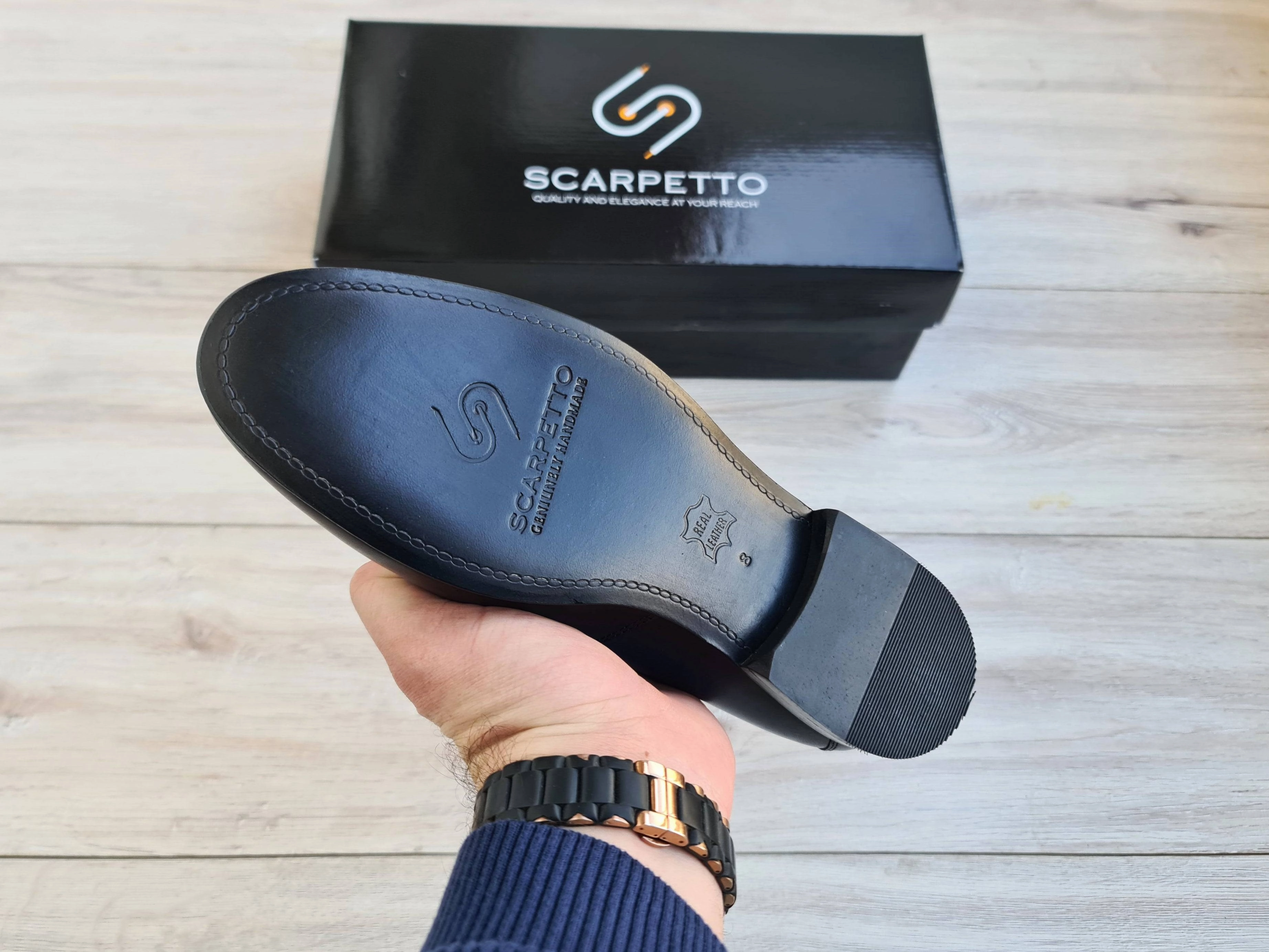 Frangiato Croco Navy Blue Men's Genuine Leather Loafers - Leather Sole Eastland Penny Loafers