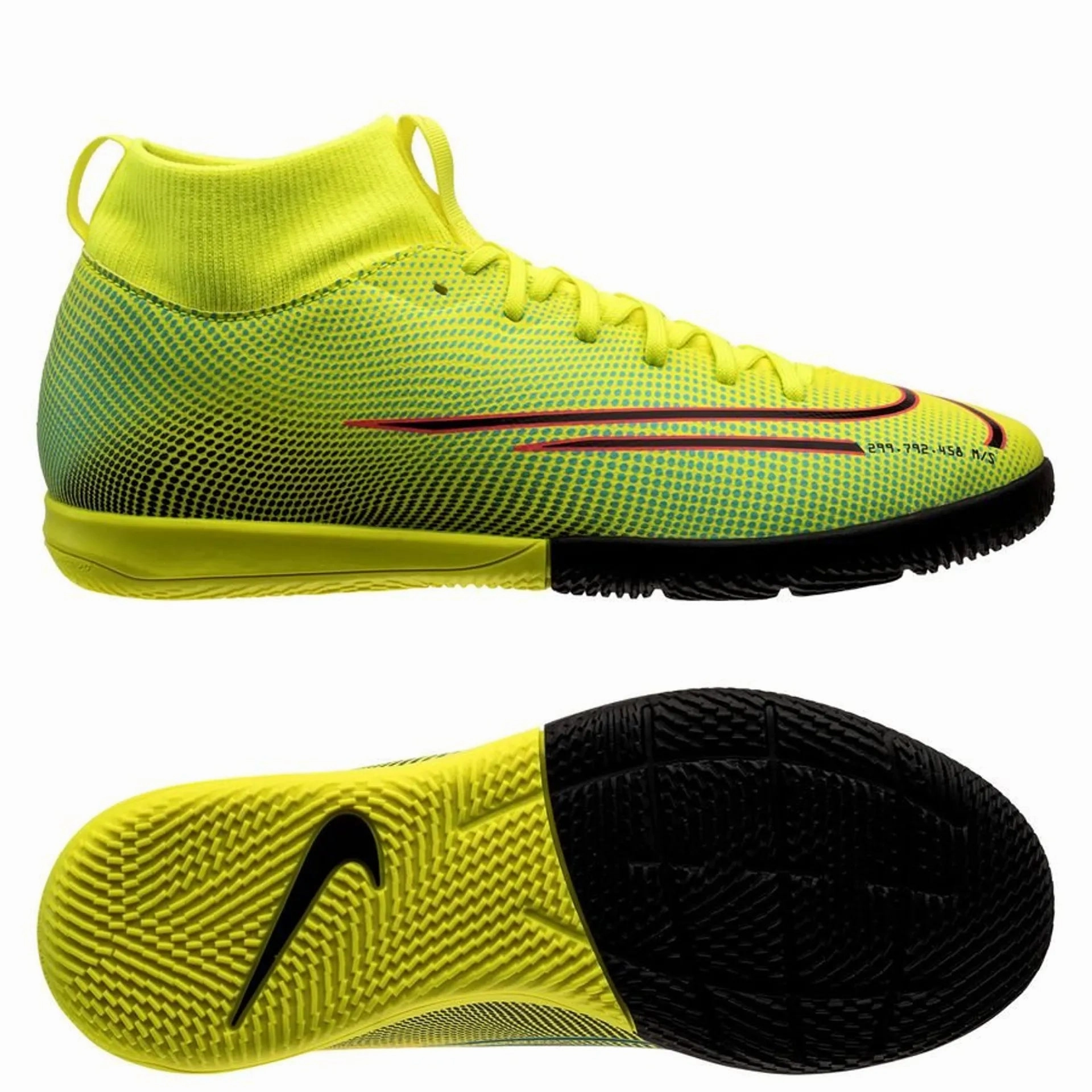 Steve Nash Nike Basketball Shoes Nike JR Superfly 7 Academy IC Indoor Soccer Shoes - Lemon Venom/Black/Aurora Green