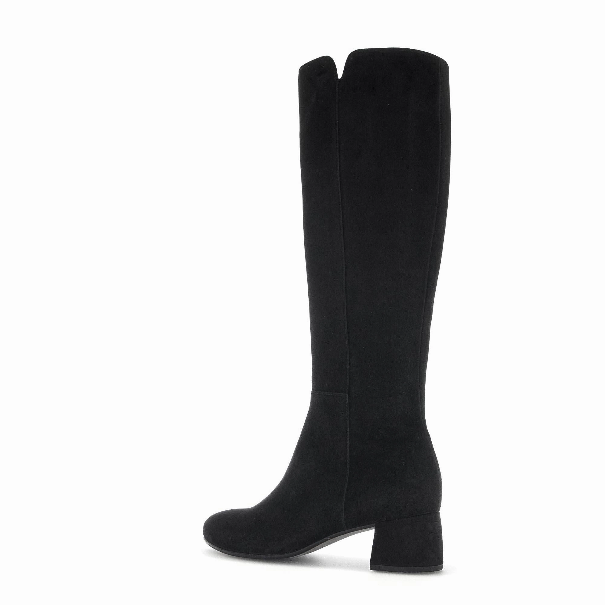 Knee High Slip On Leather Boots Gabor 75.689.17 Ashby M Ladies Black Microsuede Suede Side Zip Knee High Boots